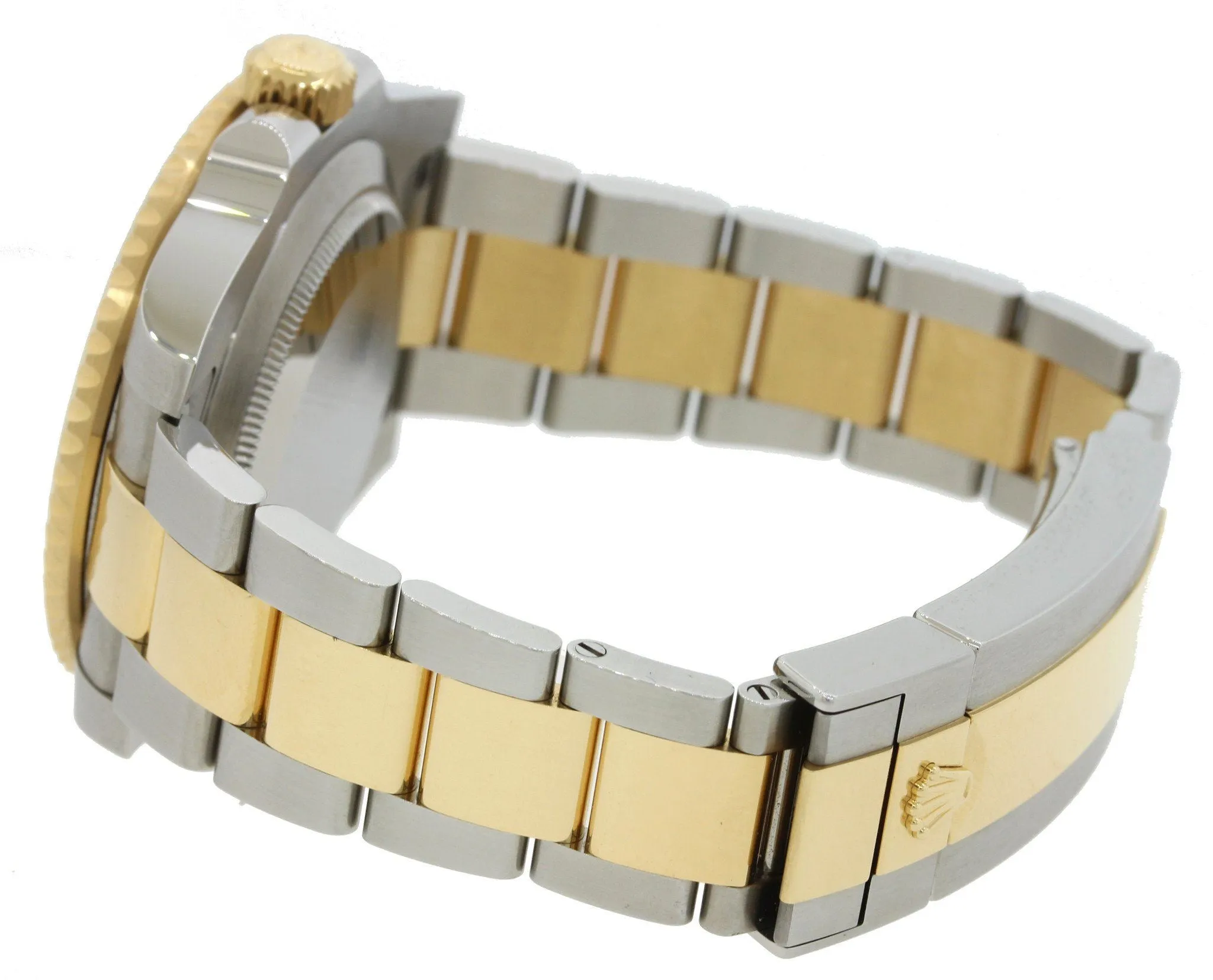 MINT Men's Rolex Submariner Ceramic 116613 N LN Two-Tone Gold Black Dive Watch