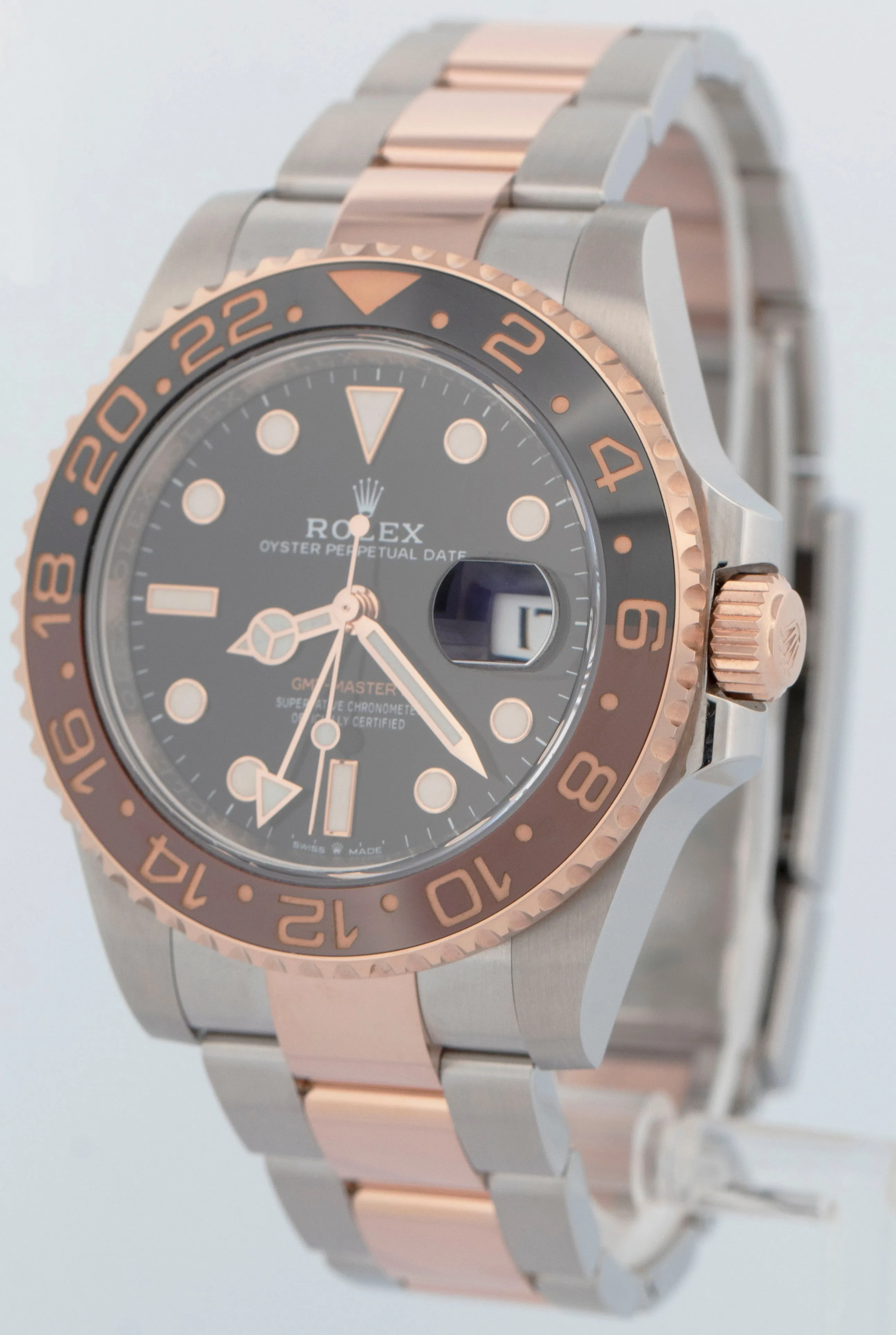 MINT PAPERS Rolex GMT-Master II ROOT-BEER 18K Rose Gold 40mm 126711 CHNR BOX
