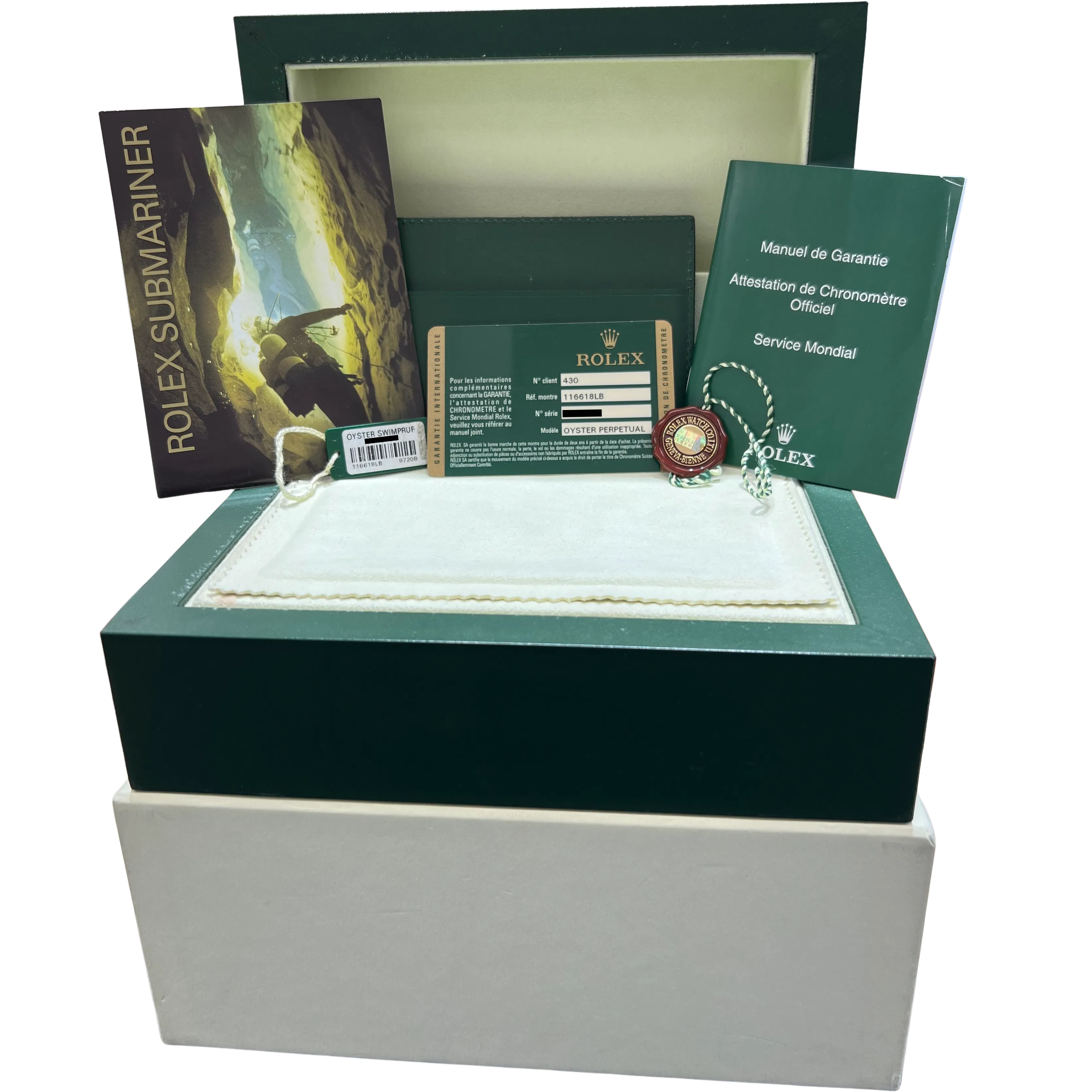 MINT PAPERS Rolex Submariner Date 40mm Ceramic Yellow Gold Blue 116618 LB BOX