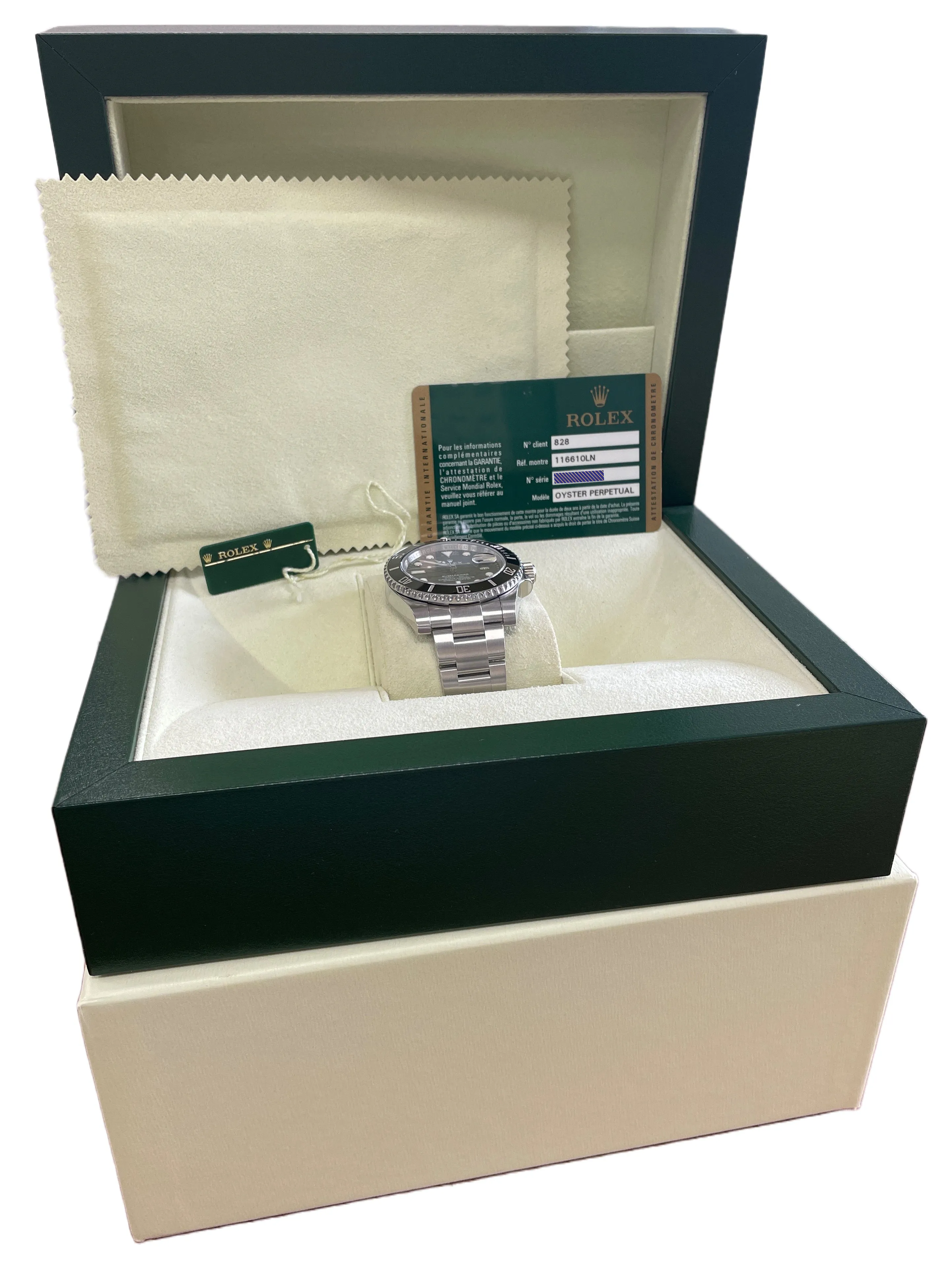 MINT PAPERS Rolex Submariner Date Black Steel Ceramic 40mm 116610 LN Watch BOX
