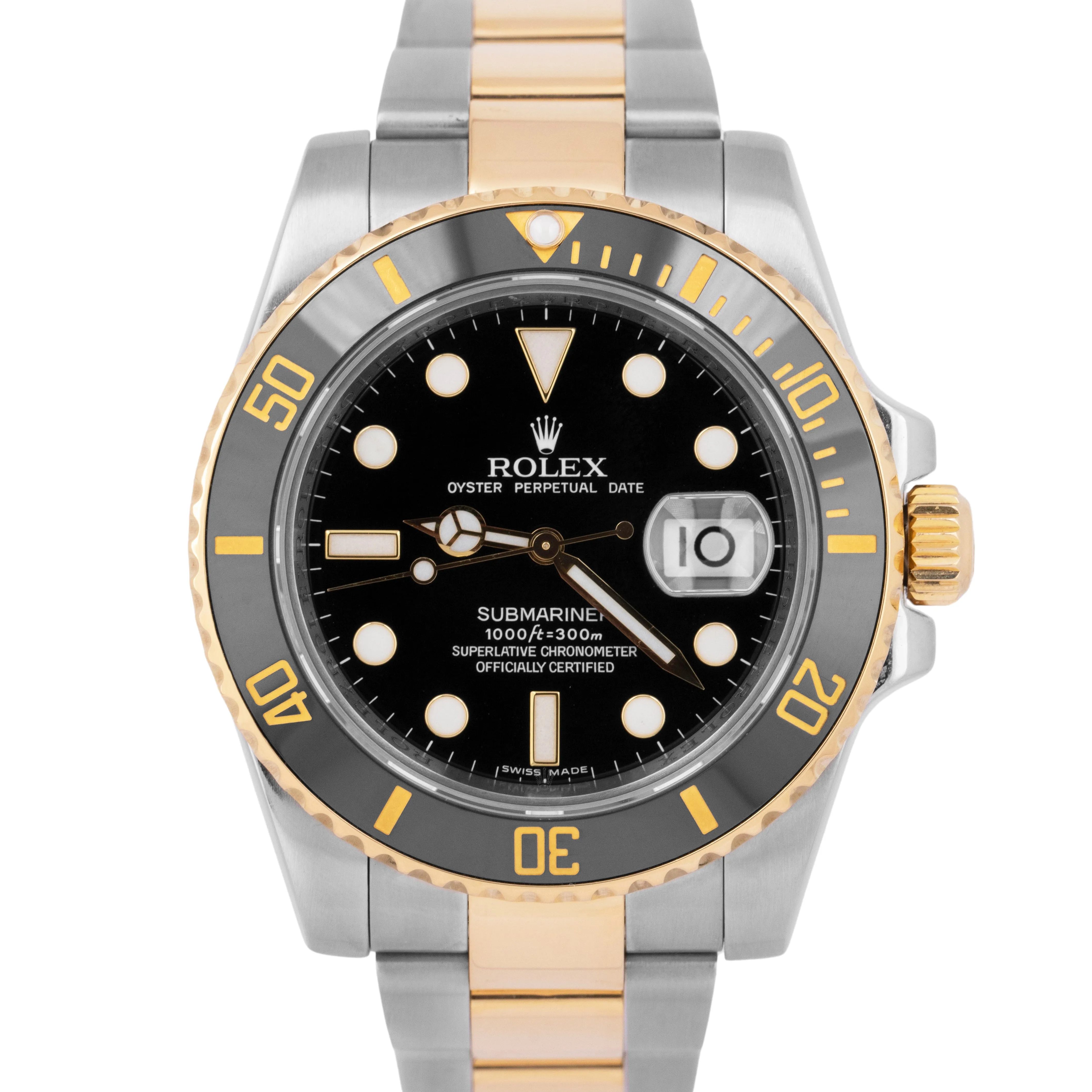 MINT PAPERS Rolex Submariner Date Ceramic Black 40mm Gold Two-Tone 116613 LN BOX