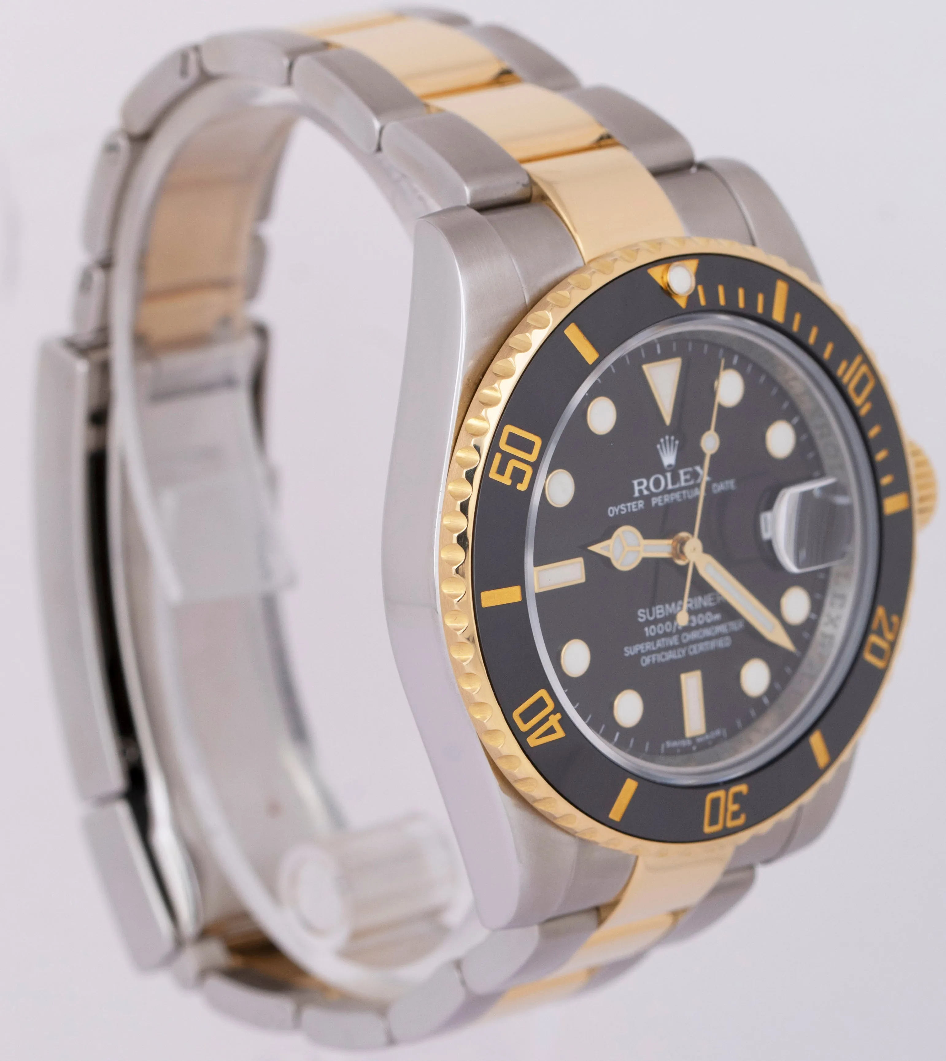 MINT PAPERS Rolex Submariner Date Ceramic Black 40mm Gold Two-Tone 116613 LN BOX