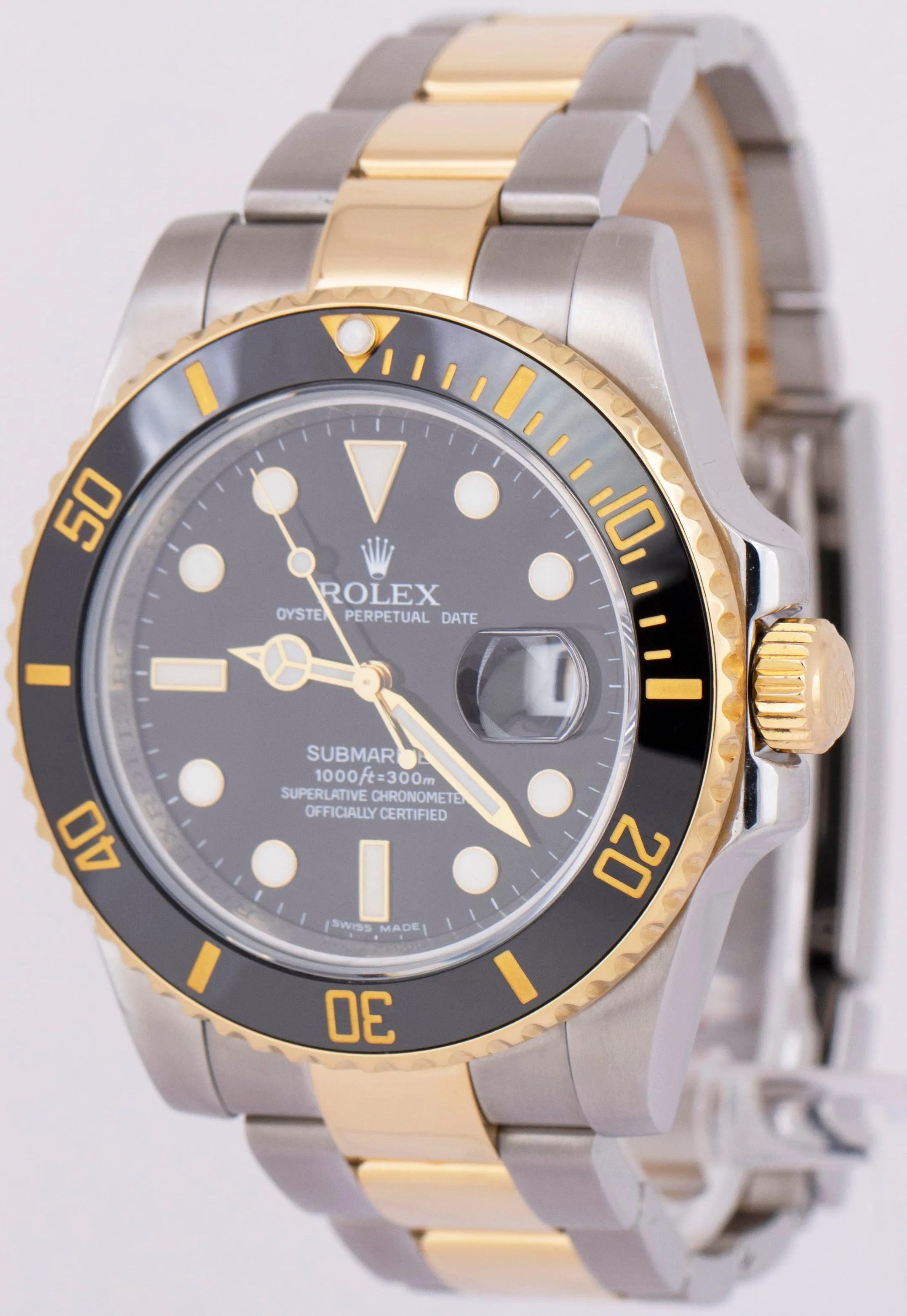 MINT PAPERS Rolex Submariner Date Ceramic Black 40mm Gold Two-Tone 116613 LN BOX