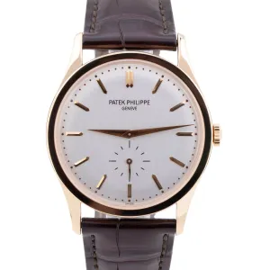 MINT Patek Philippe Calatrava Silver 18K Rose Gold 37mm Automatic Watch 5196R