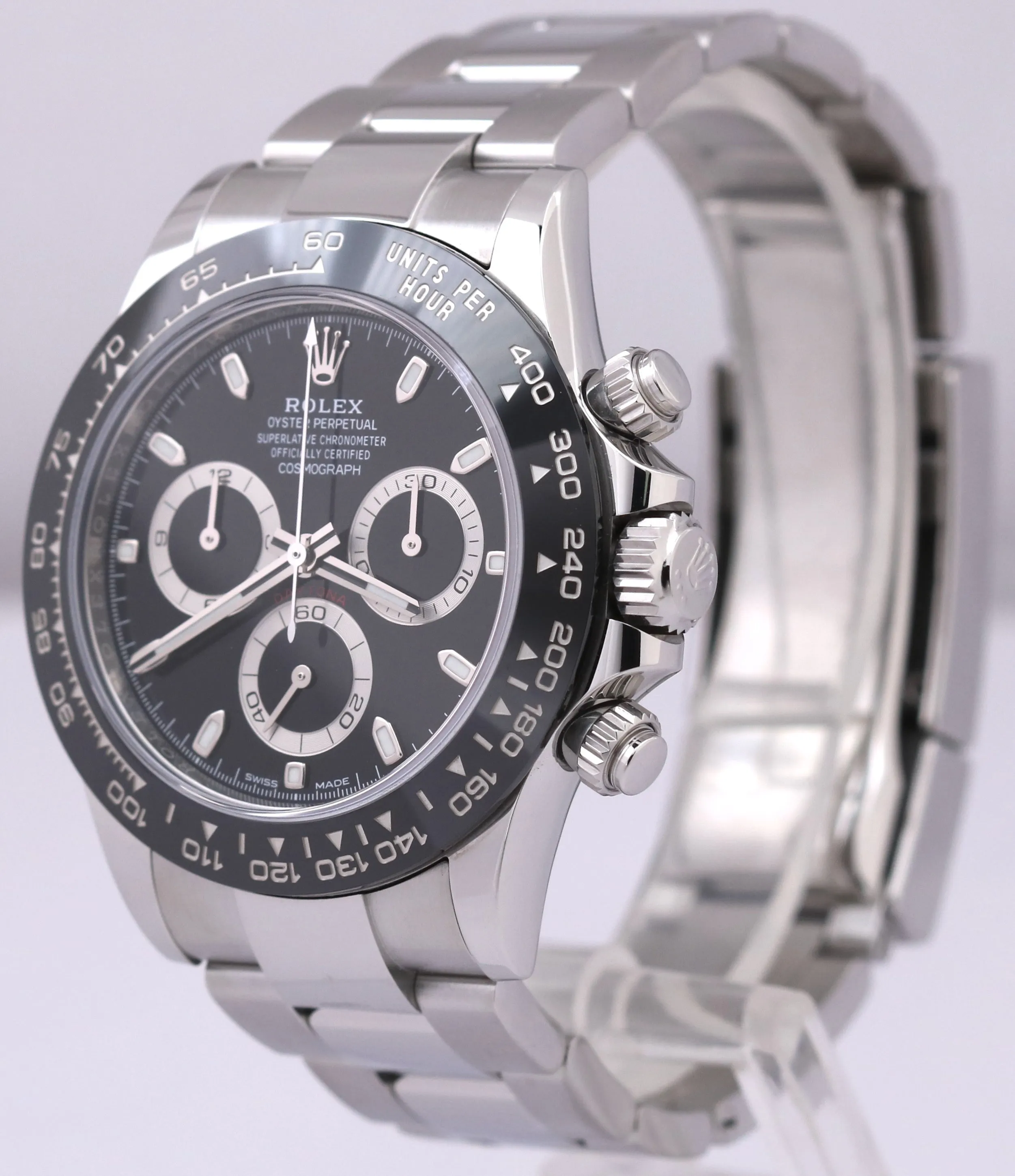 MINT Rolex Daytona Cosmograph Black CERAMIC Stainless Steel 40mm 116500 LN Watch
