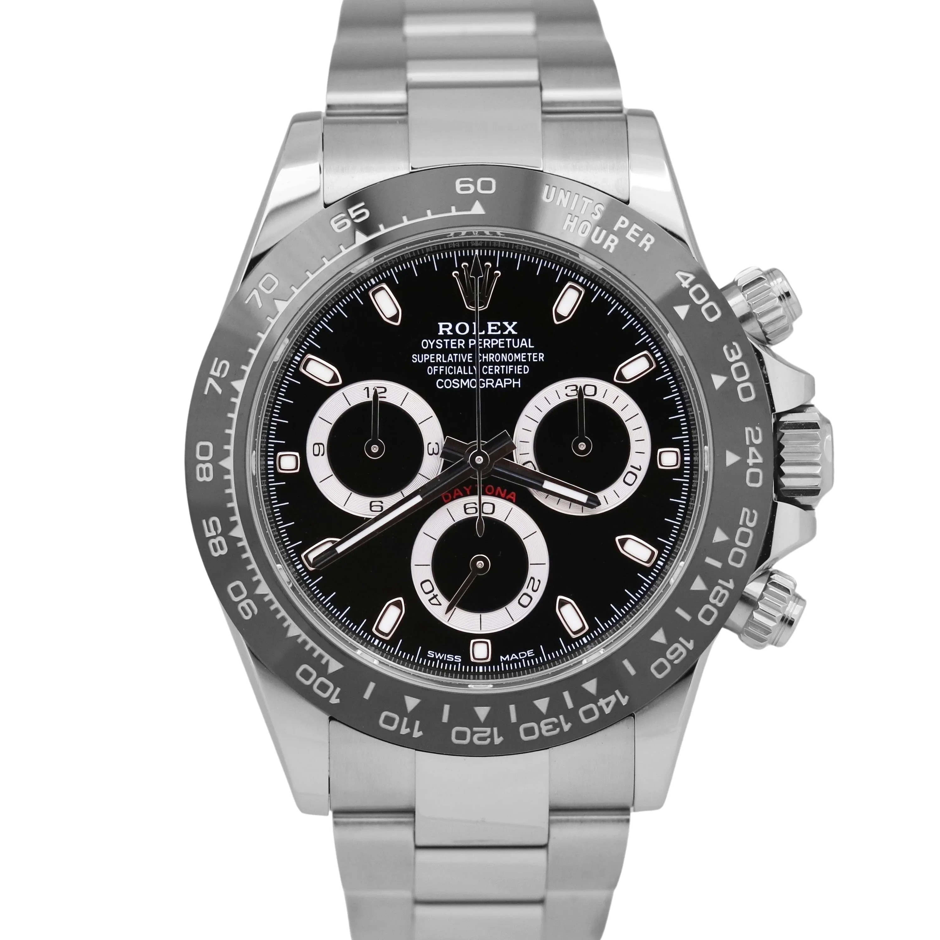 MINT Rolex Daytona Cosmograph Black CERAMIC Stainless Steel 40mm 116500 LN Watch