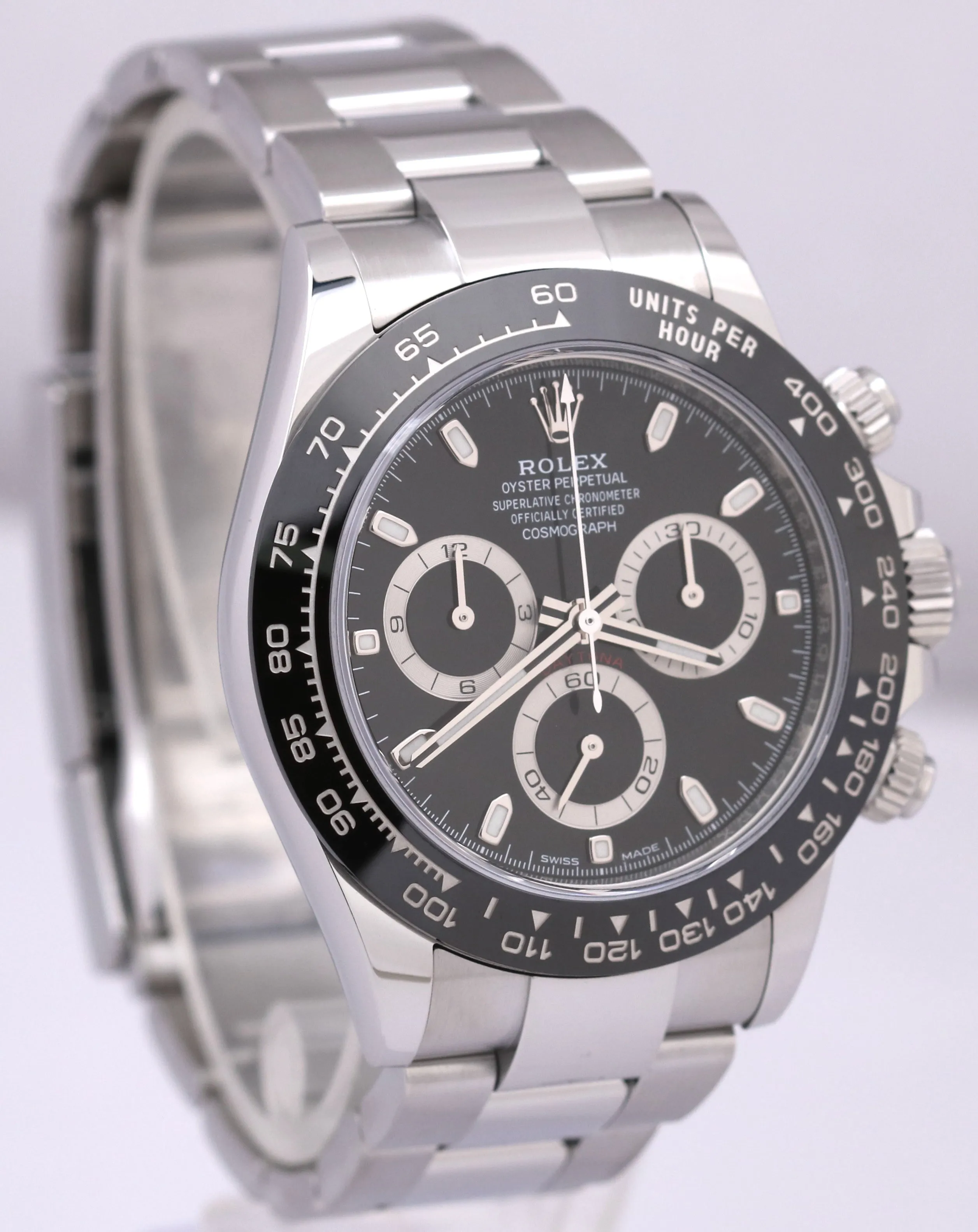 MINT Rolex Daytona Cosmograph Black CERAMIC Stainless Steel 40mm 116500 LN Watch