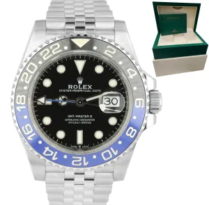 MINT Rolex GMT-Master II Batman Black Blue Jubilee Steel 126710 BLNR 40mm Watch