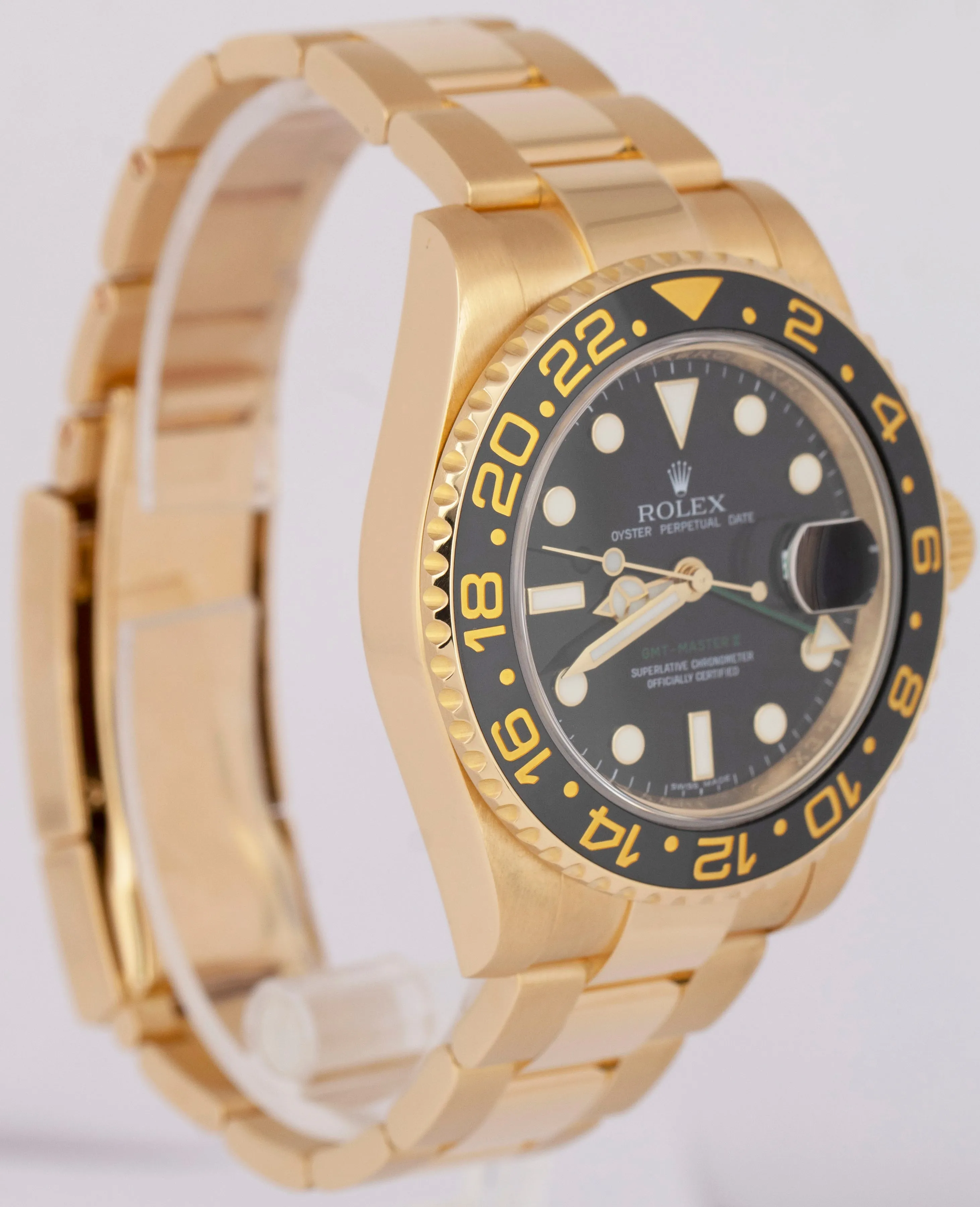 MINT Rolex GMT-Master II PAPERS Ceramic Black 18K Yellow Gold 40mm 116718 LN BOX