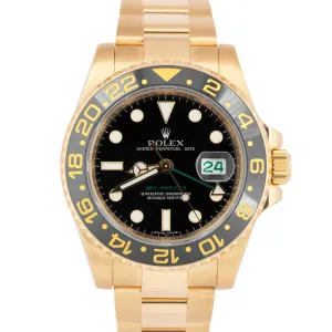 MINT Rolex GMT-Master II PAPERS Ceramic Black 18K Yellow Gold 40mm 116718 LN BOX