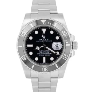 MINT Rolex Submariner Date Stainless Steel Black Ceramic 40mm 116610 LN Watch