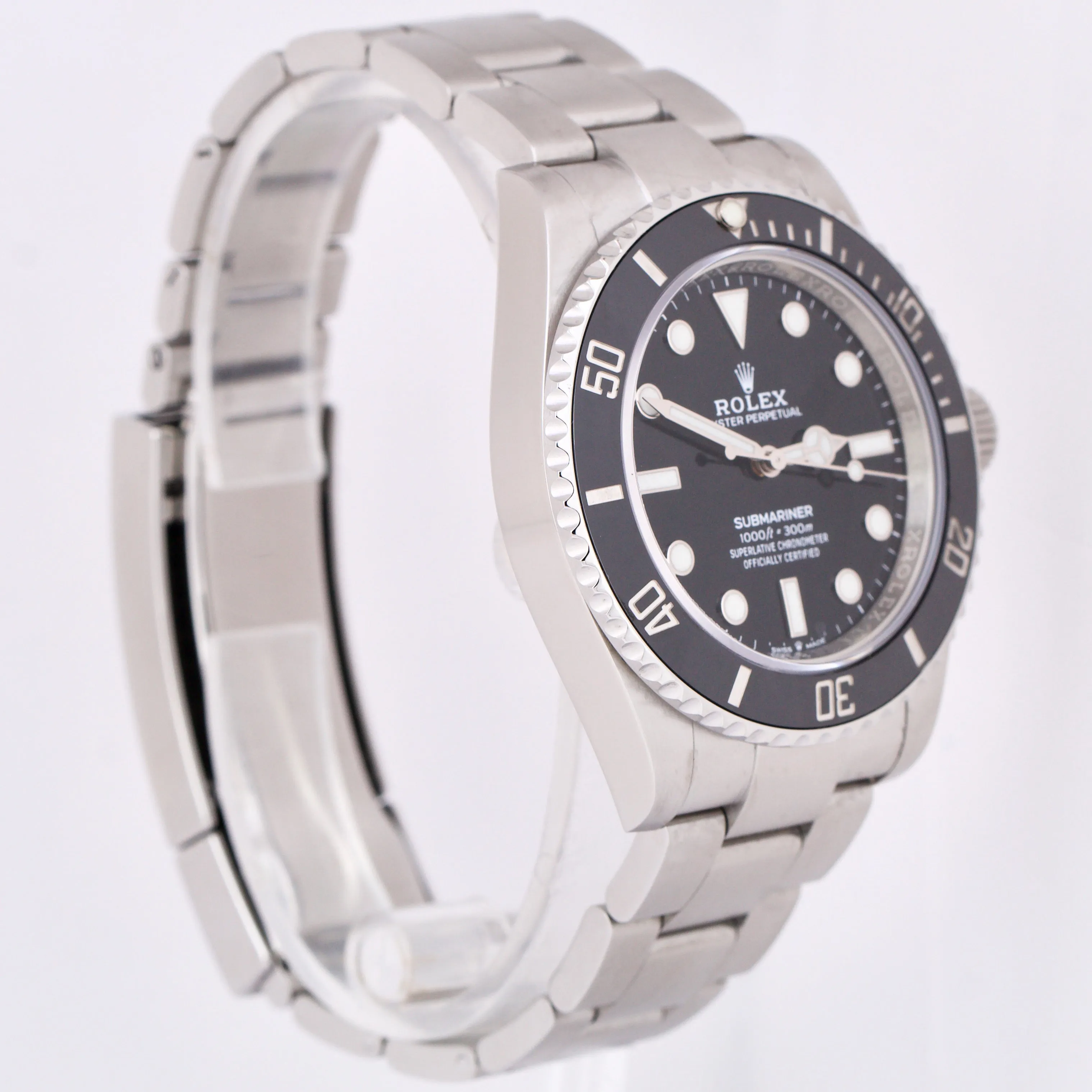MINT Rolex Submariner No-Date 41mm Stainless Steel Black Ceramic Watch 124060 LN