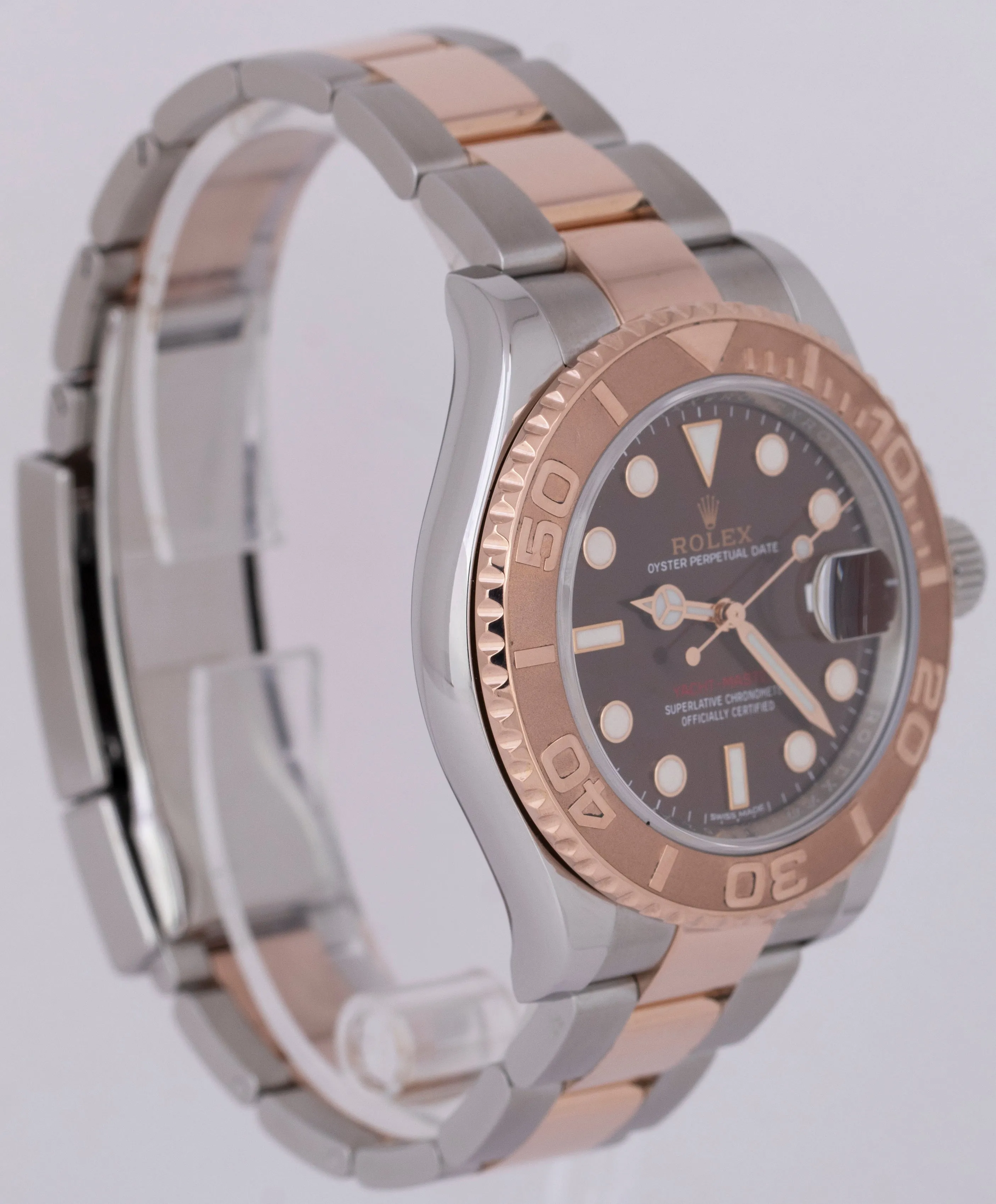 MINT Rolex Yacht-Master 40mm 18K Rose Gold Stainless Chocolate Date Watch 116621