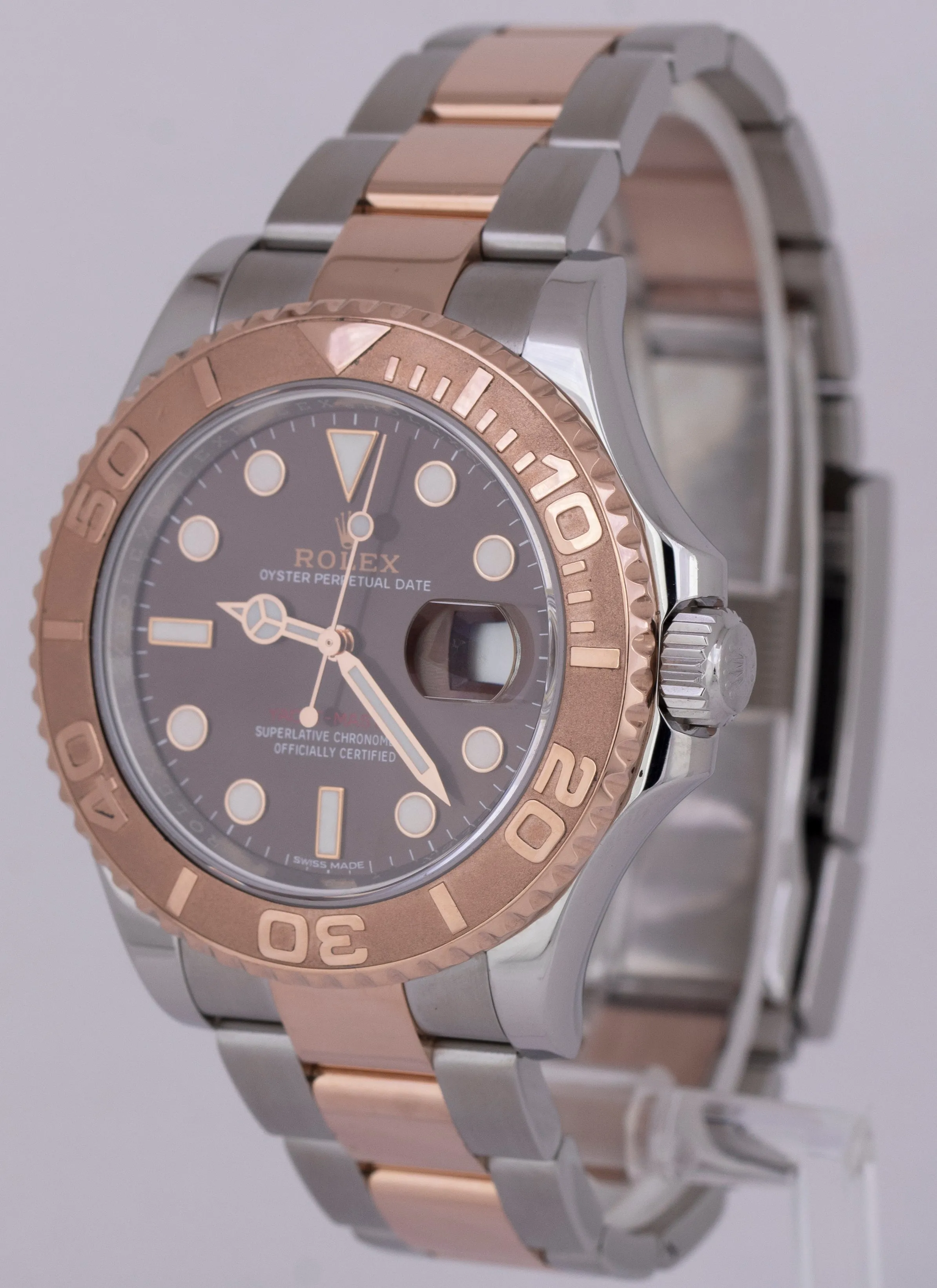 MINT Rolex Yacht-Master 40mm 18K Rose Gold Stainless Chocolate Date Watch 116621