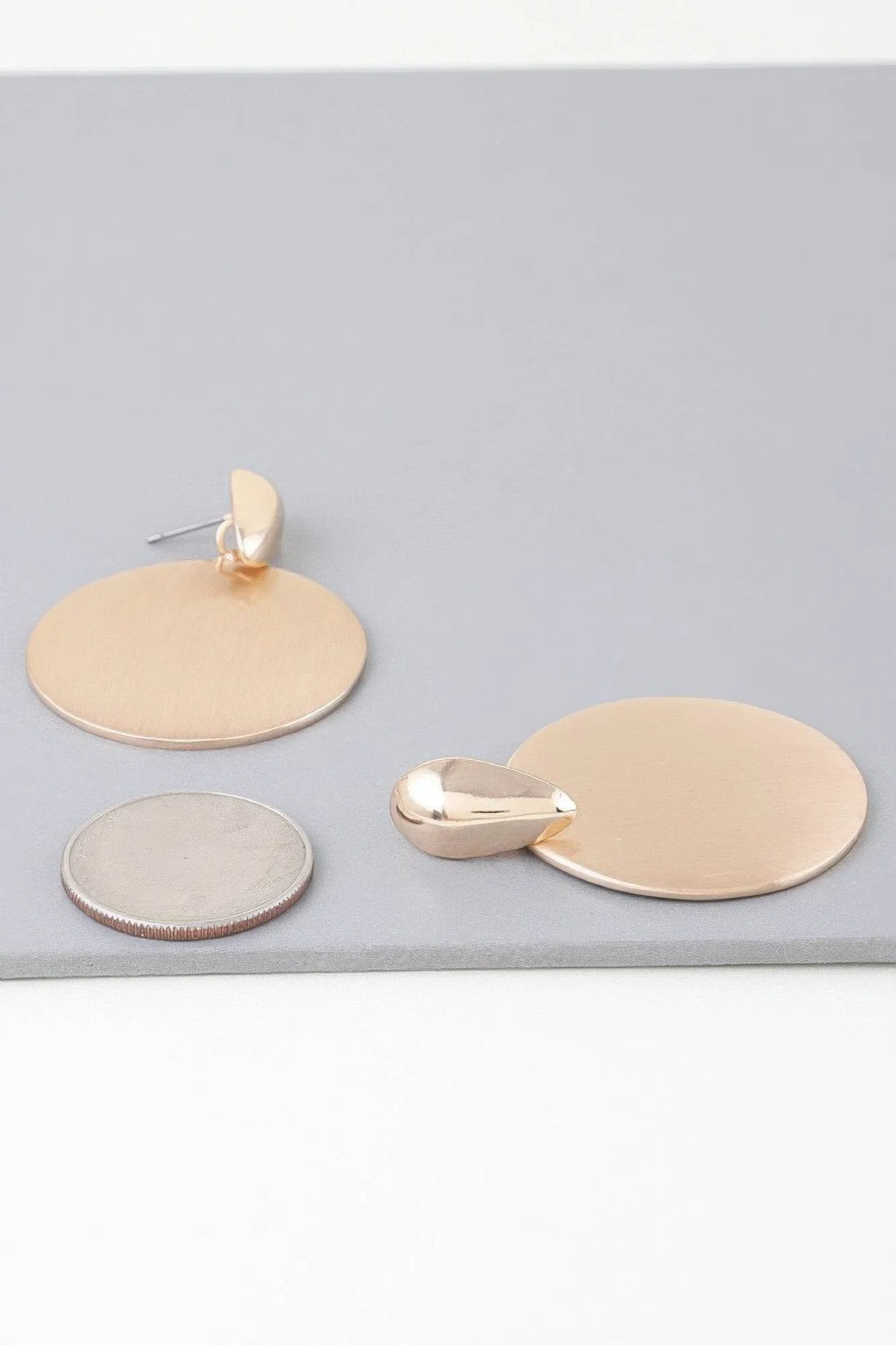 Modern Sleek Disc Drop Earrings