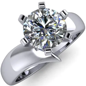 Monae Round Center Stone 6 Peg Wavy Bypass Engagement Ring