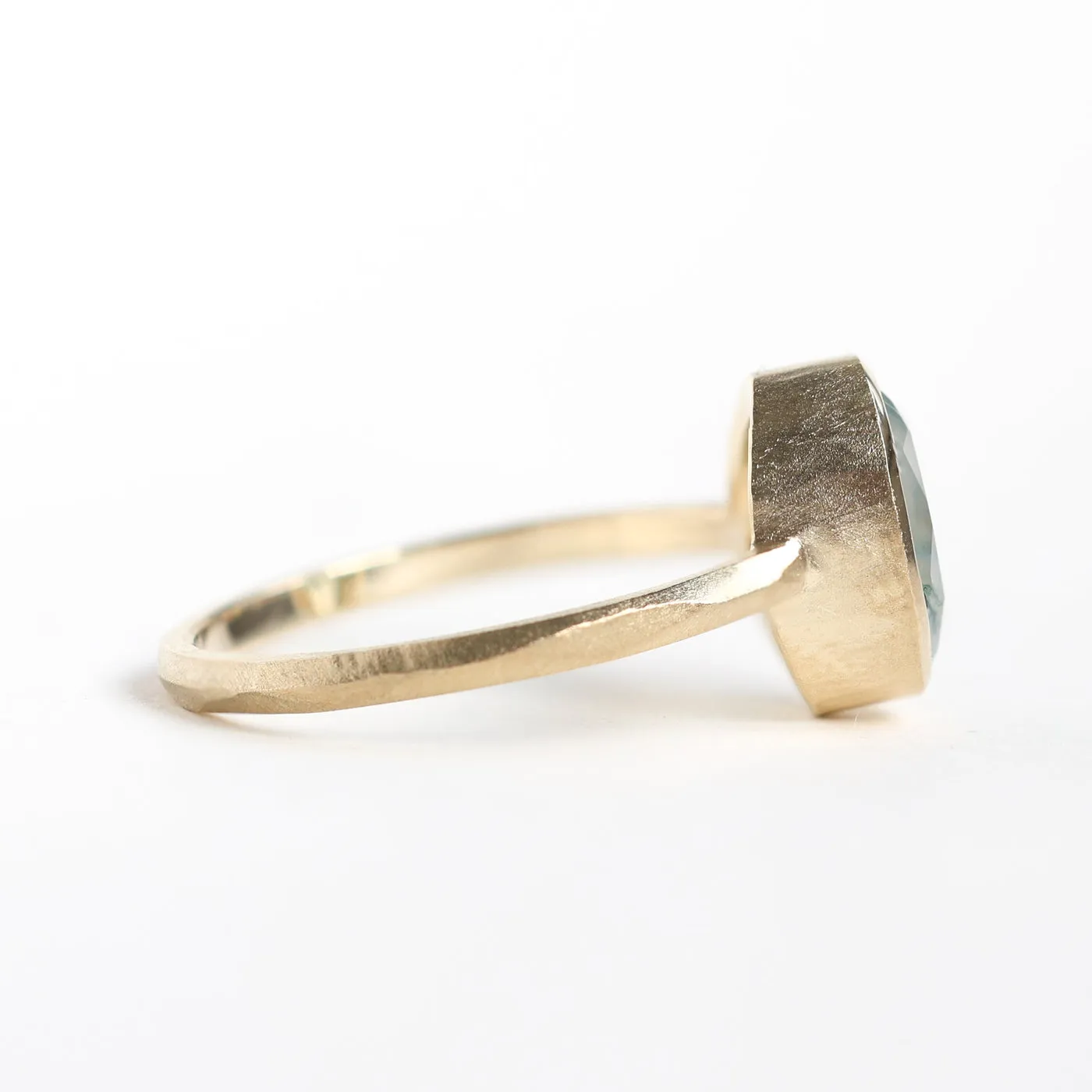 Moss Agate Solitaire Ring