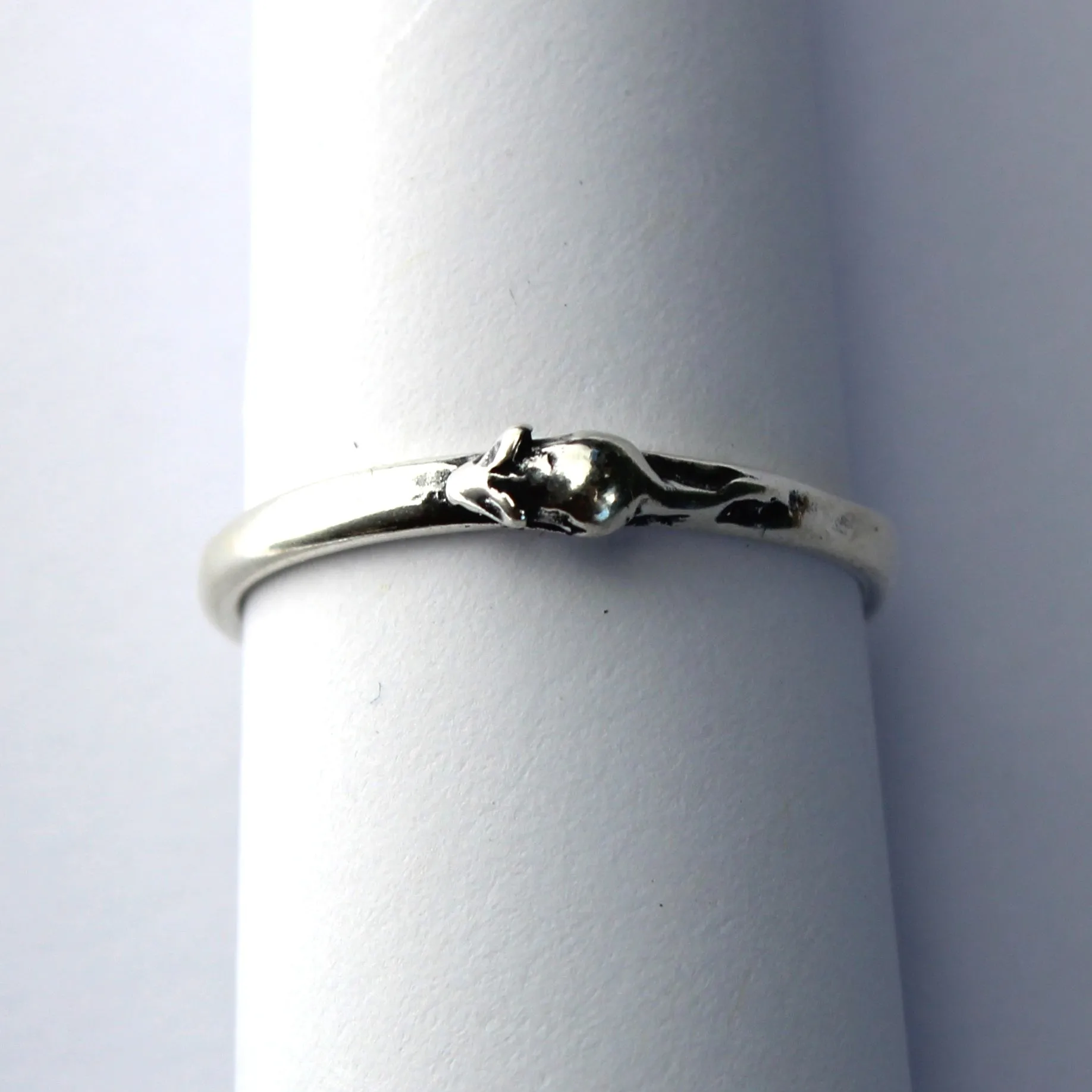 Mouse Stackable Sterling Silver Ring