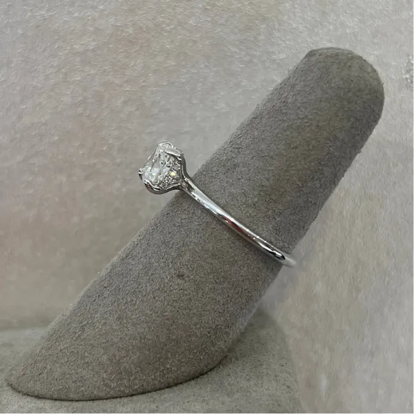Moyer Collection 14K White Gold 1.21ct Cushion Cut Solitaire Complete Engagement Ring - 011278