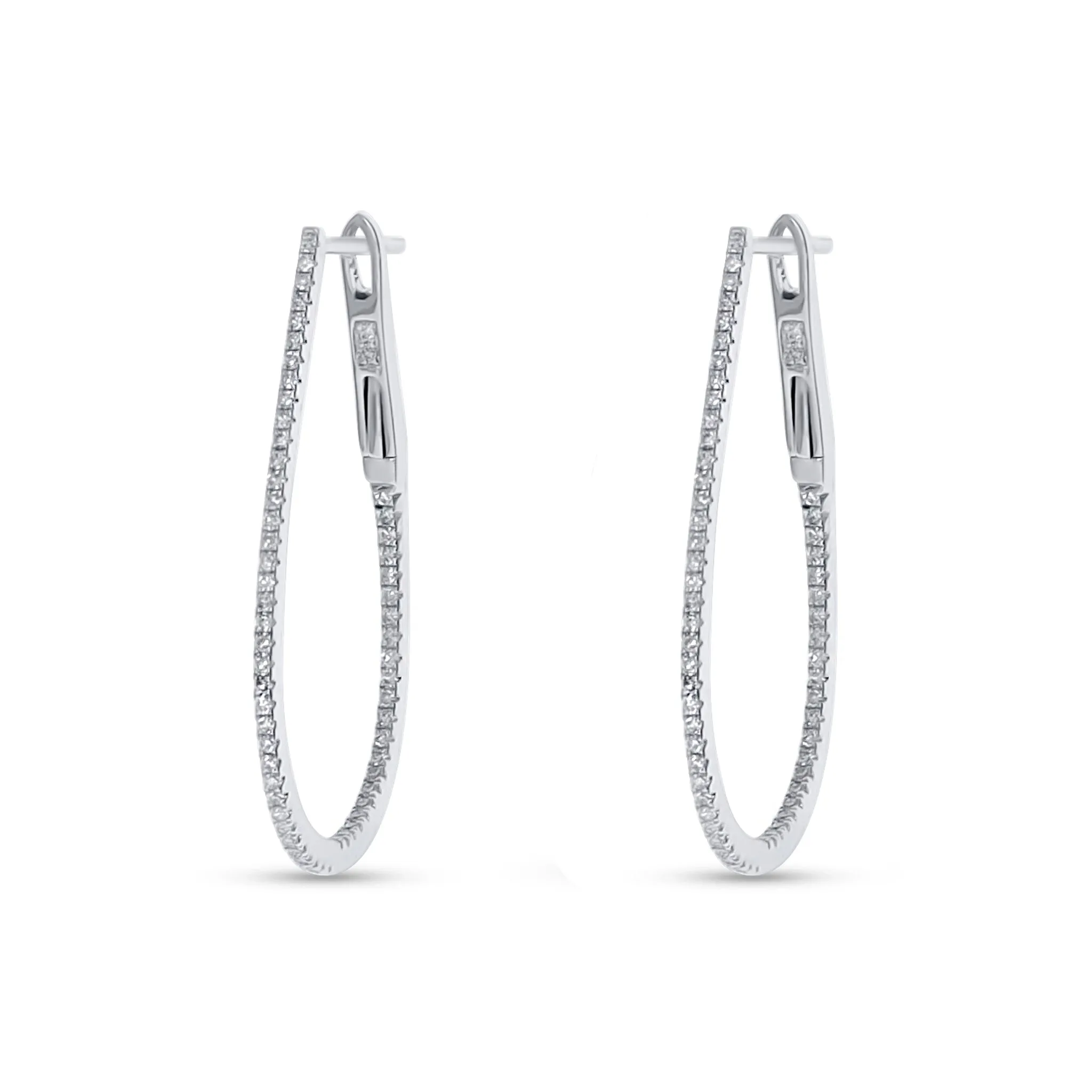 Narrow Oval Hoop Earrings
