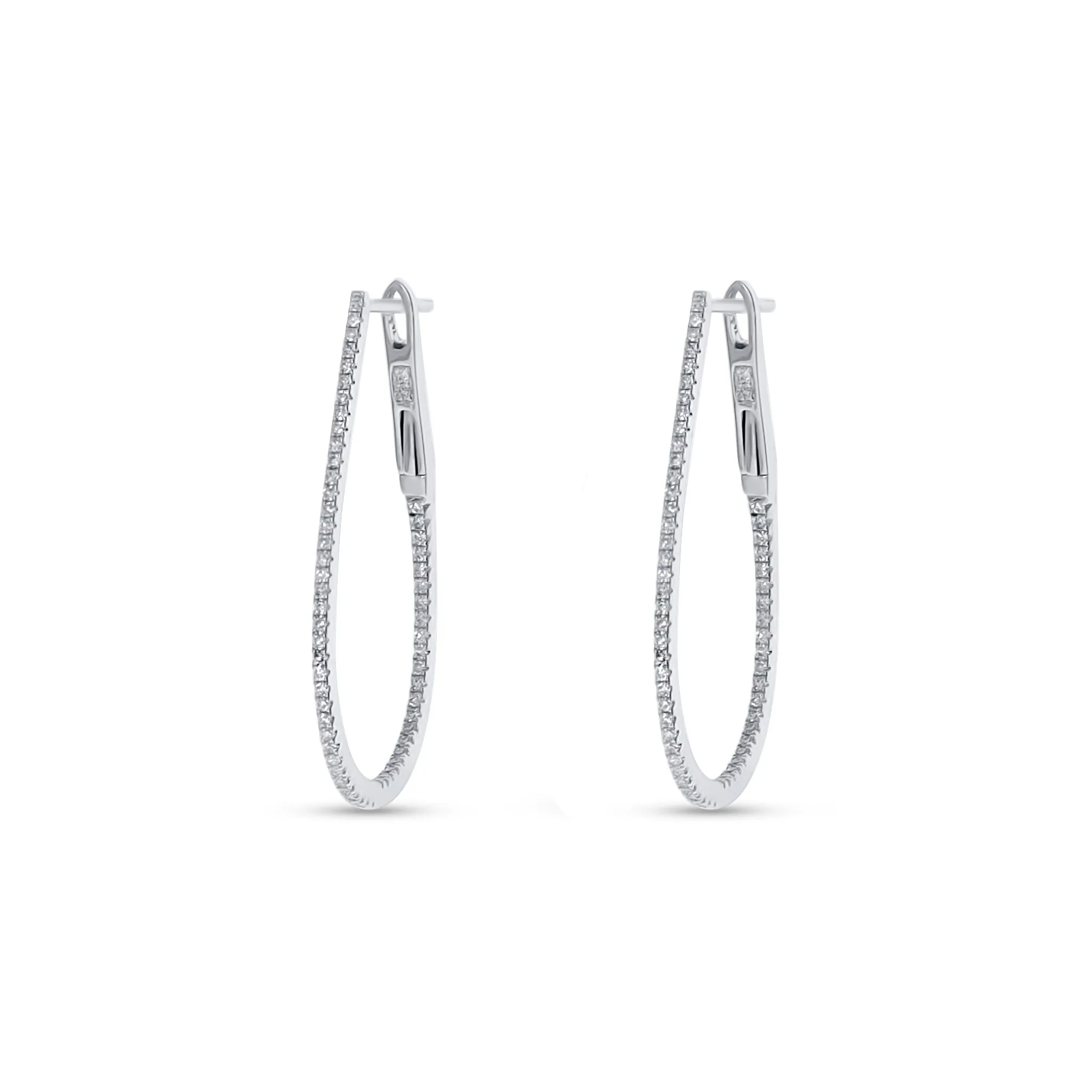 Narrow Oval Hoop Earrings