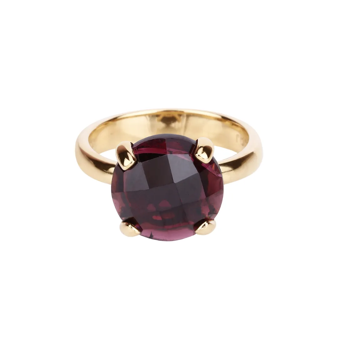 Natural Garnet Engagement Solitaire Ring