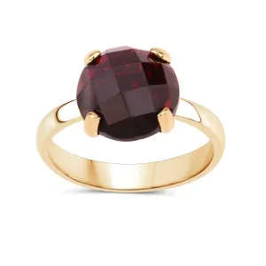 Natural Garnet Engagement Solitaire Ring
