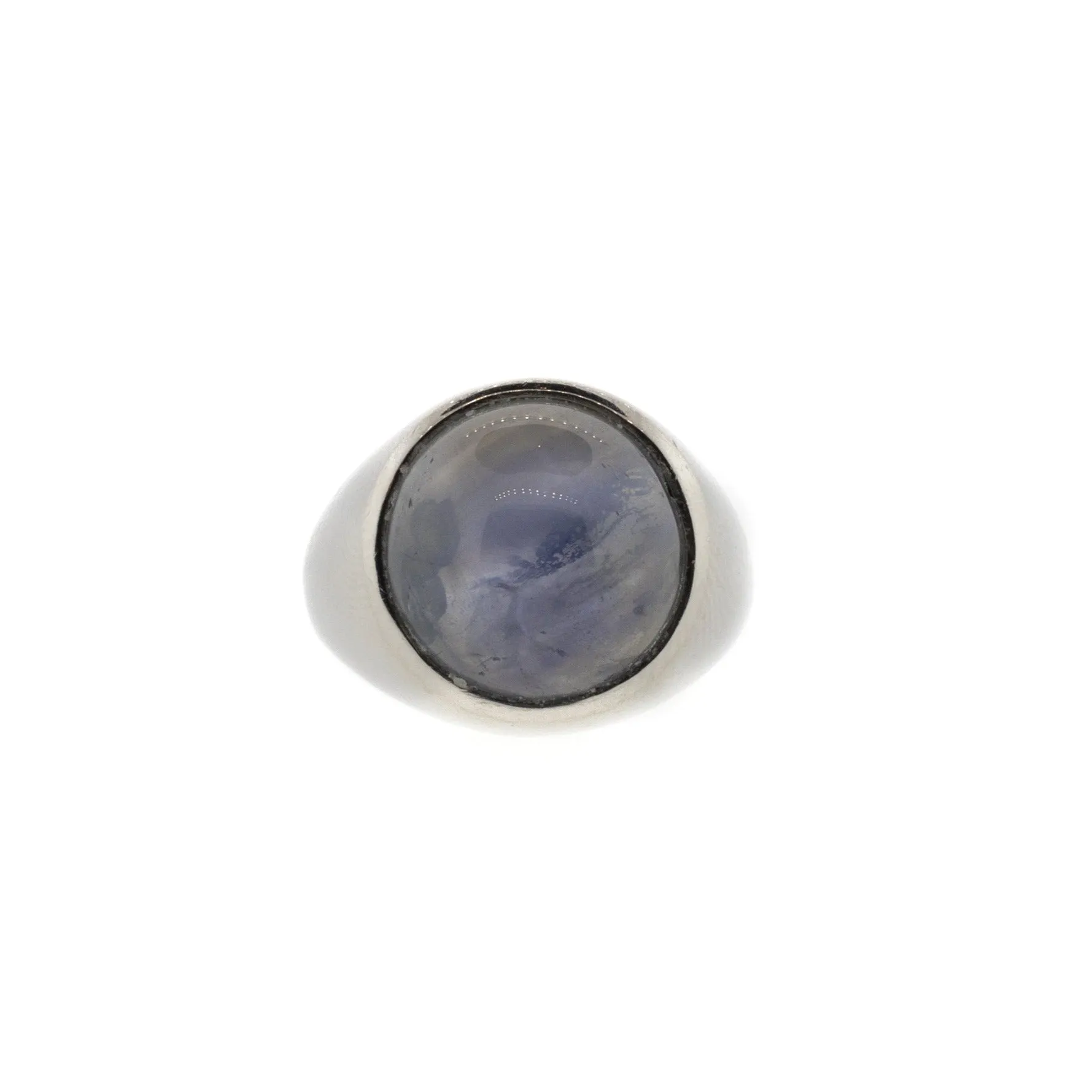 Natural Star Sapphire Platinum Ring