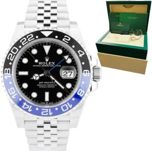 NEW 2021 Rolex GMT-Master II Batman Black Blue Jubilee Ceramic 40mm 126710 BLNR