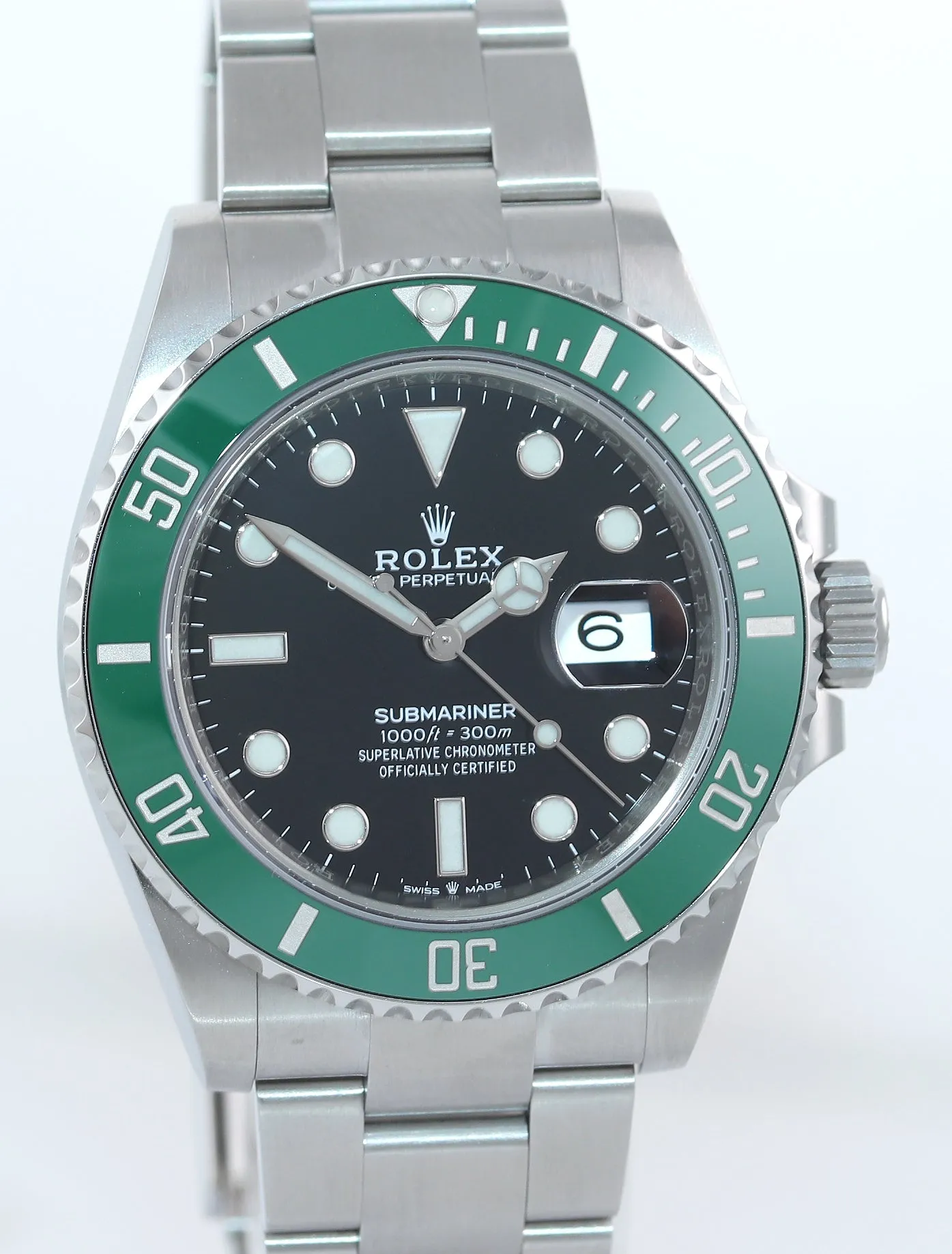 NEW 2022 PAPERS Rolex Submariner 41mm GREEN KERMIT Ceramic 126610LV Steel Watch