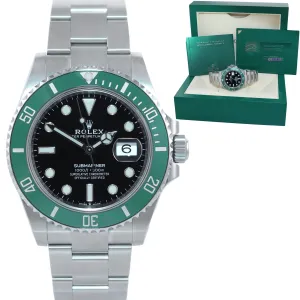 NEW 2022 PAPERS Rolex Submariner 41mm GREEN KERMIT Ceramic 126610LV Steel Watch