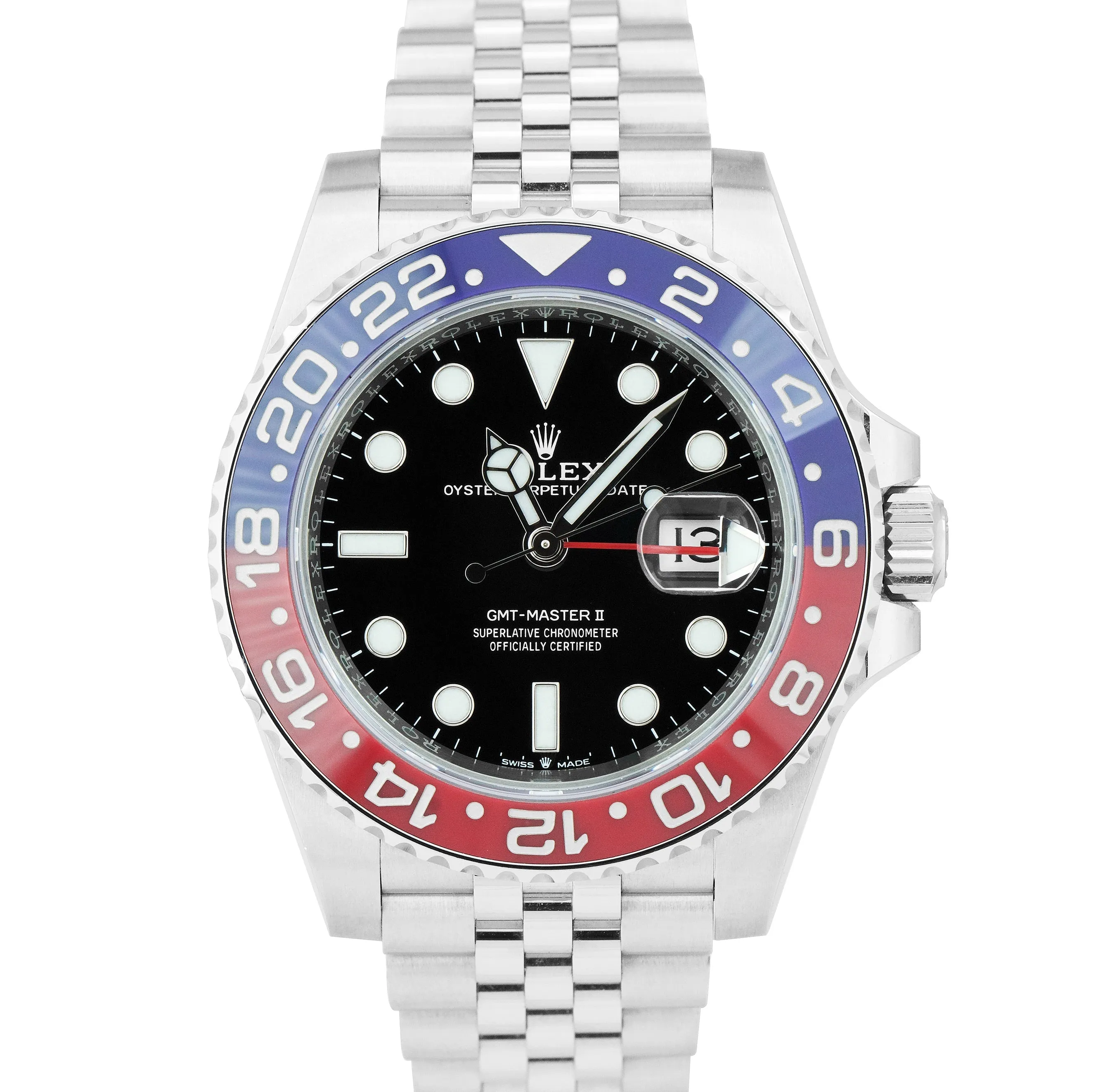 NEW 2022 Rolex GMT-Master II PEPSI Red / Blue Stainless 40mm Jubilee 126710 BLRO