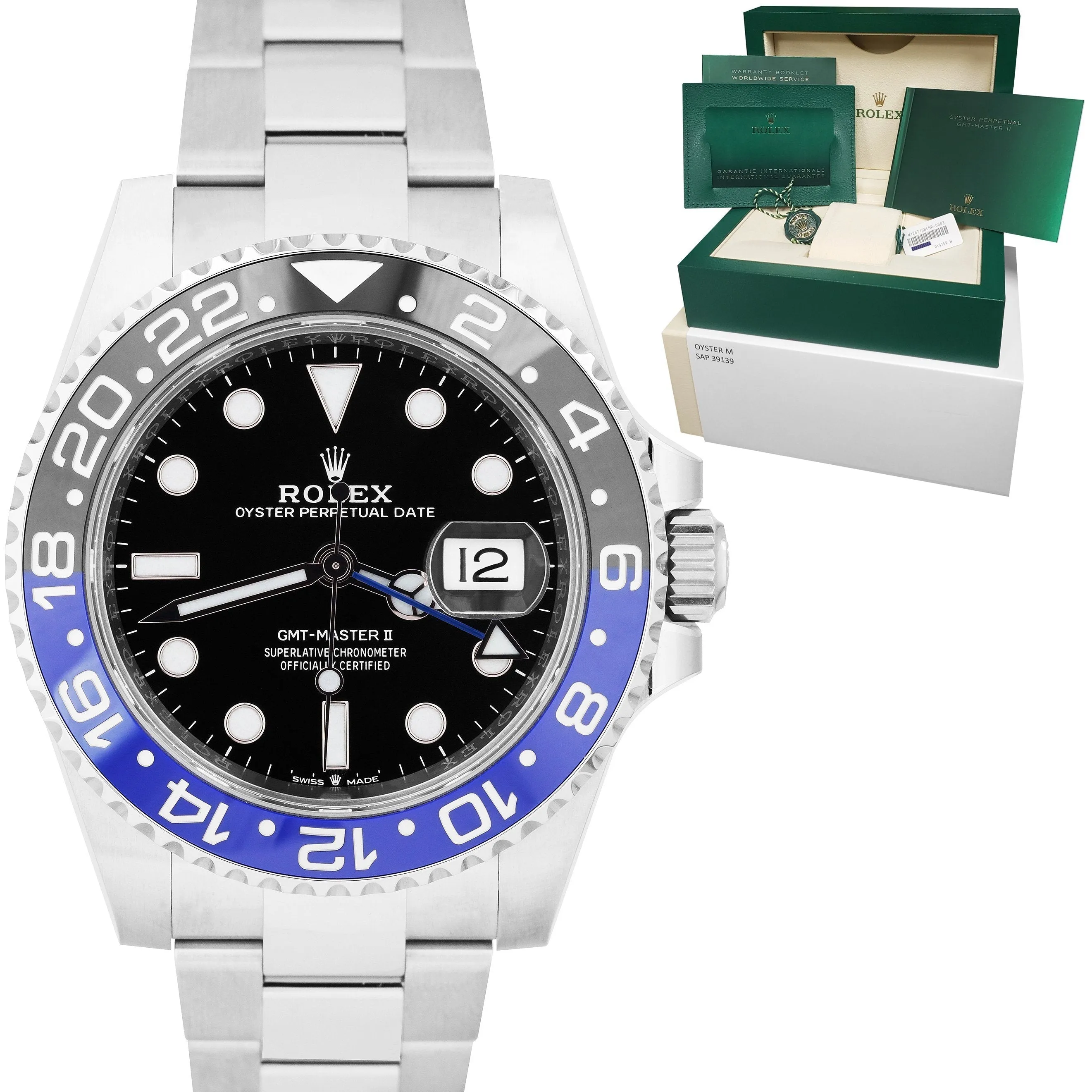 NEW FEB. 2022 Rolex GMT-Master II Ceramic BATMAN OYSTER BRACELET 126710 BLNR