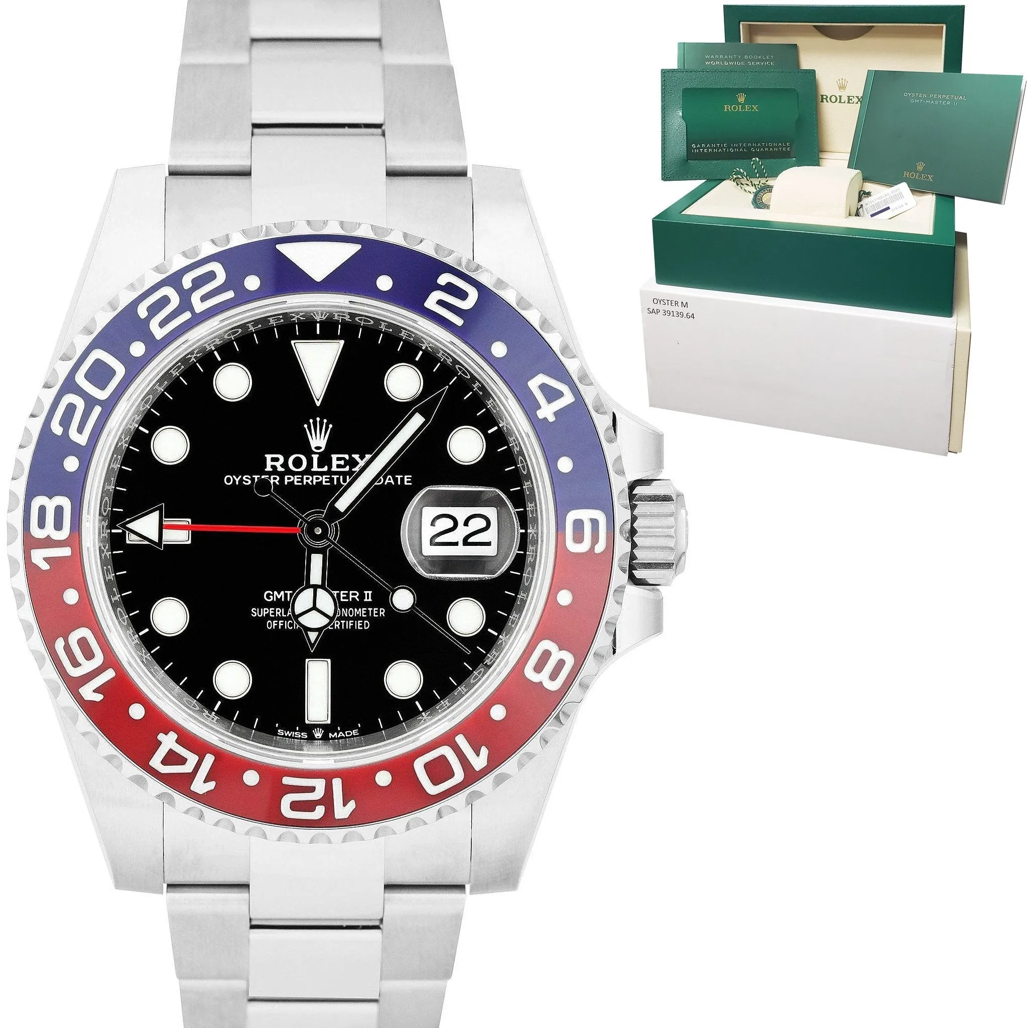 NEW JULY 2022 Rolex GMT-Master II Ceramic PEPSI OYSTER BRACELET 40mm 126710 BLRO