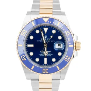 NEW MARCH 2023 PAPERS Rolex Submariner 41mm Two-Tone Yellow Gold 126613 LB B P