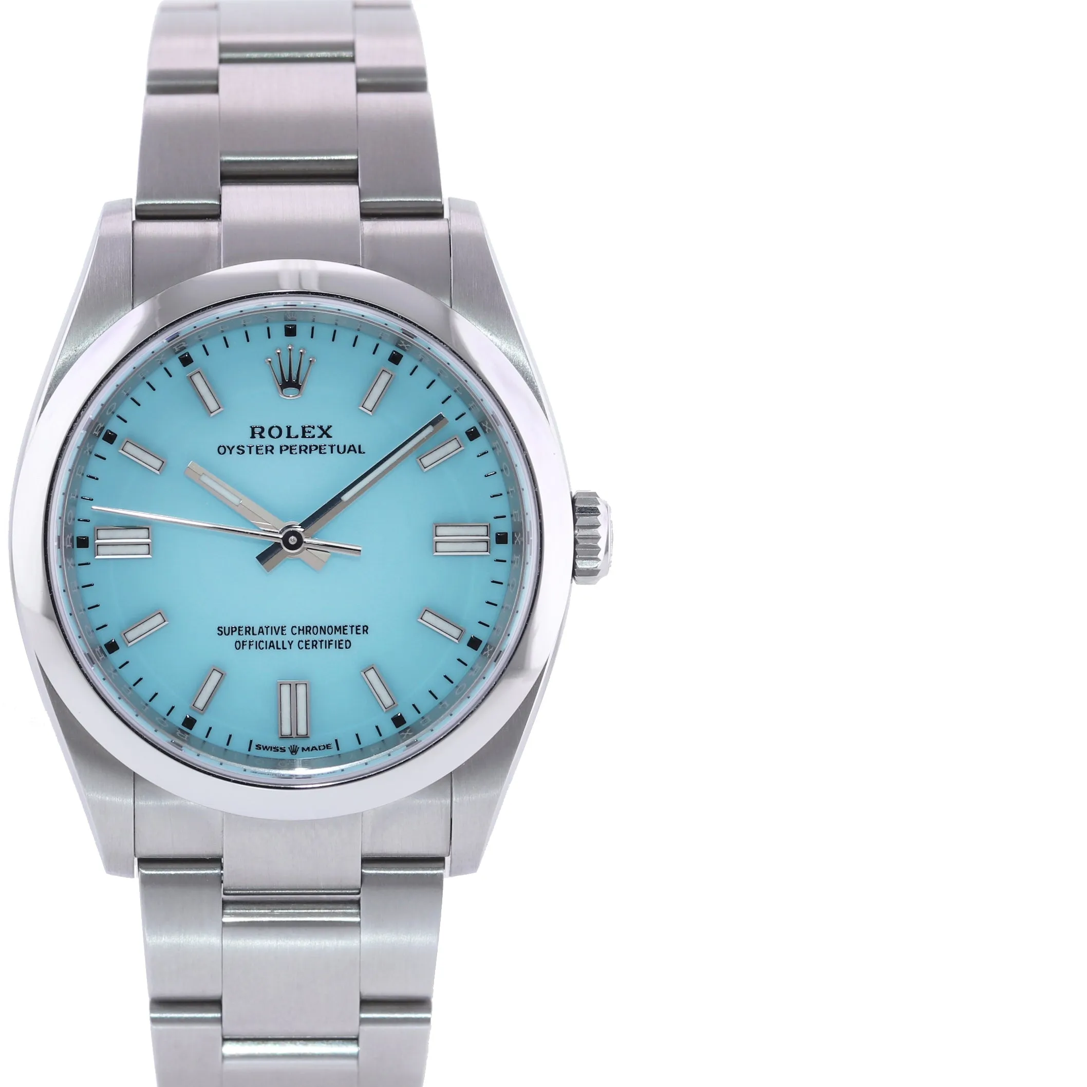 NEW SEPT 2022 PAPERS Rolex Oyster 126000 Perpetual 36mm TIFFANY BLUE Watch