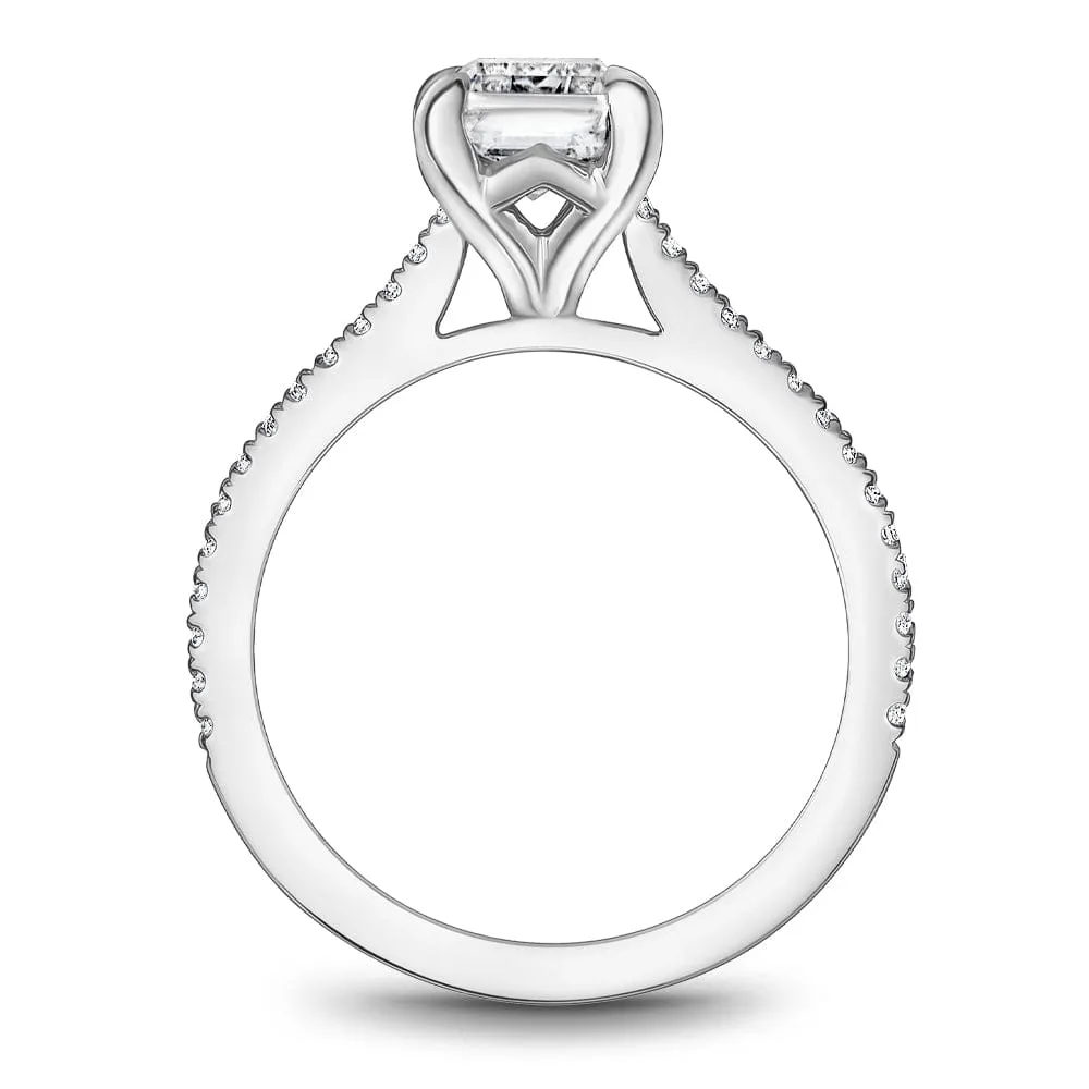 Noam Carver 14kt White Gold 0.80ct Emerald Solitaire Engagement Ring