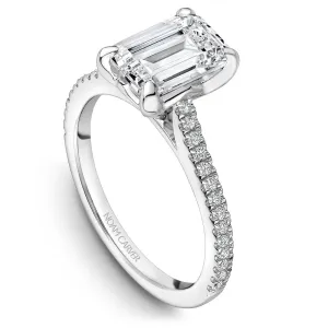 Noam Carver 14kt White Gold 0.80ct Emerald Solitaire Engagement Ring