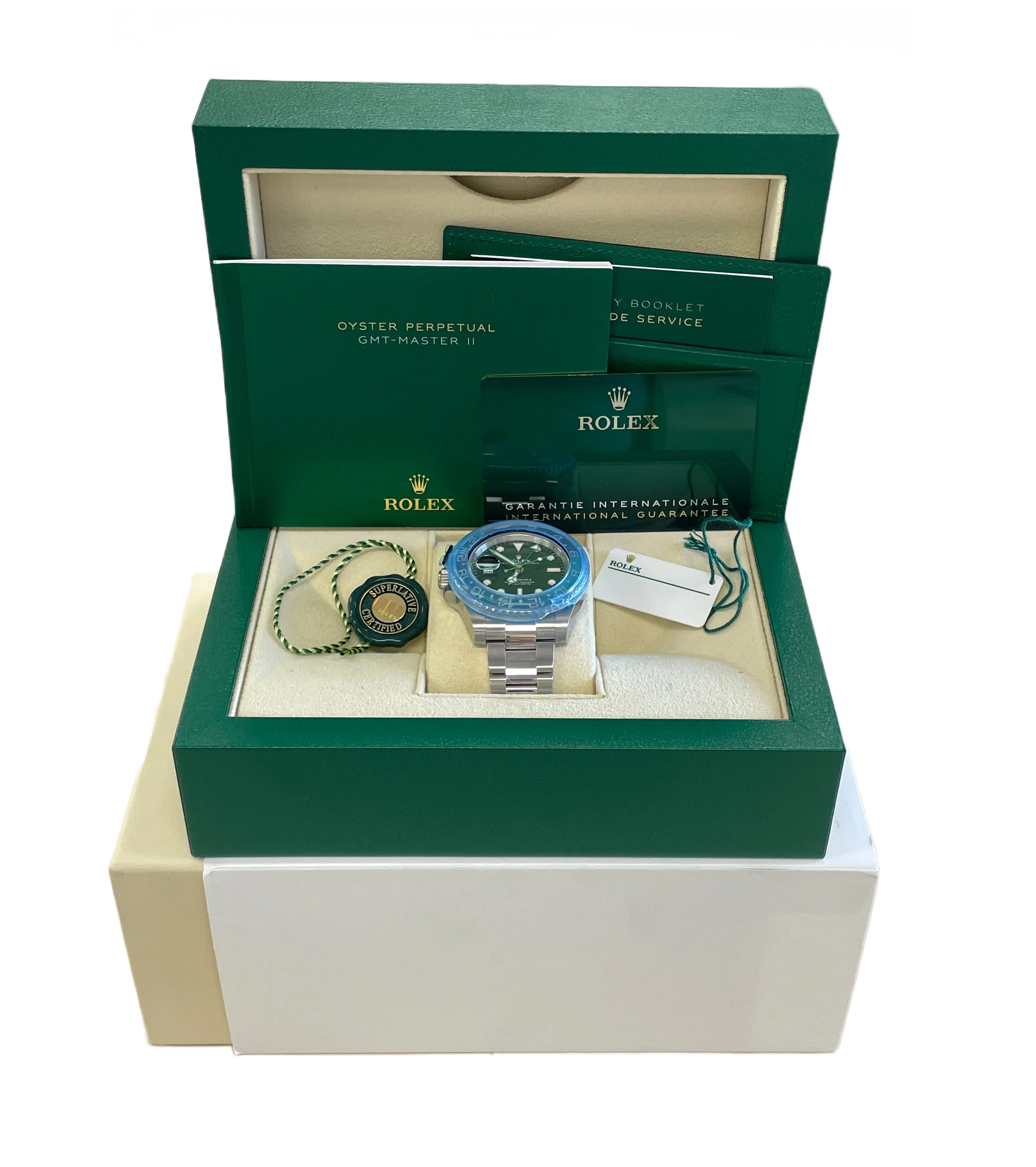 OCT 2022 Rolex GMT-Master II SPRITE GREEN 126720 VTNR Oyster CARD Date Watch B P