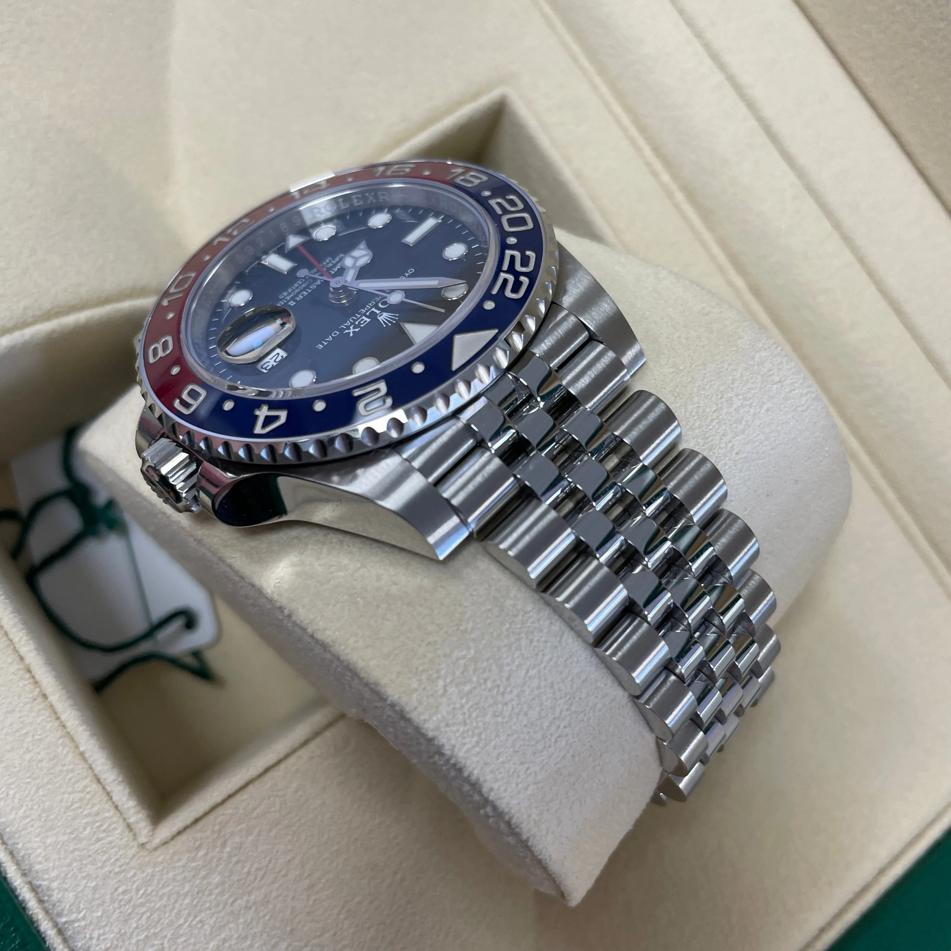 OCTOBER 2021 Rolex GMT-Master II PEPSI Red / Blue SS Ceramic 40mm 126710 BLRO