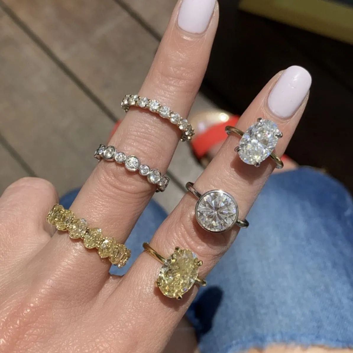 Olivia (4.9ct) Oval Moissanite Engagement Ring