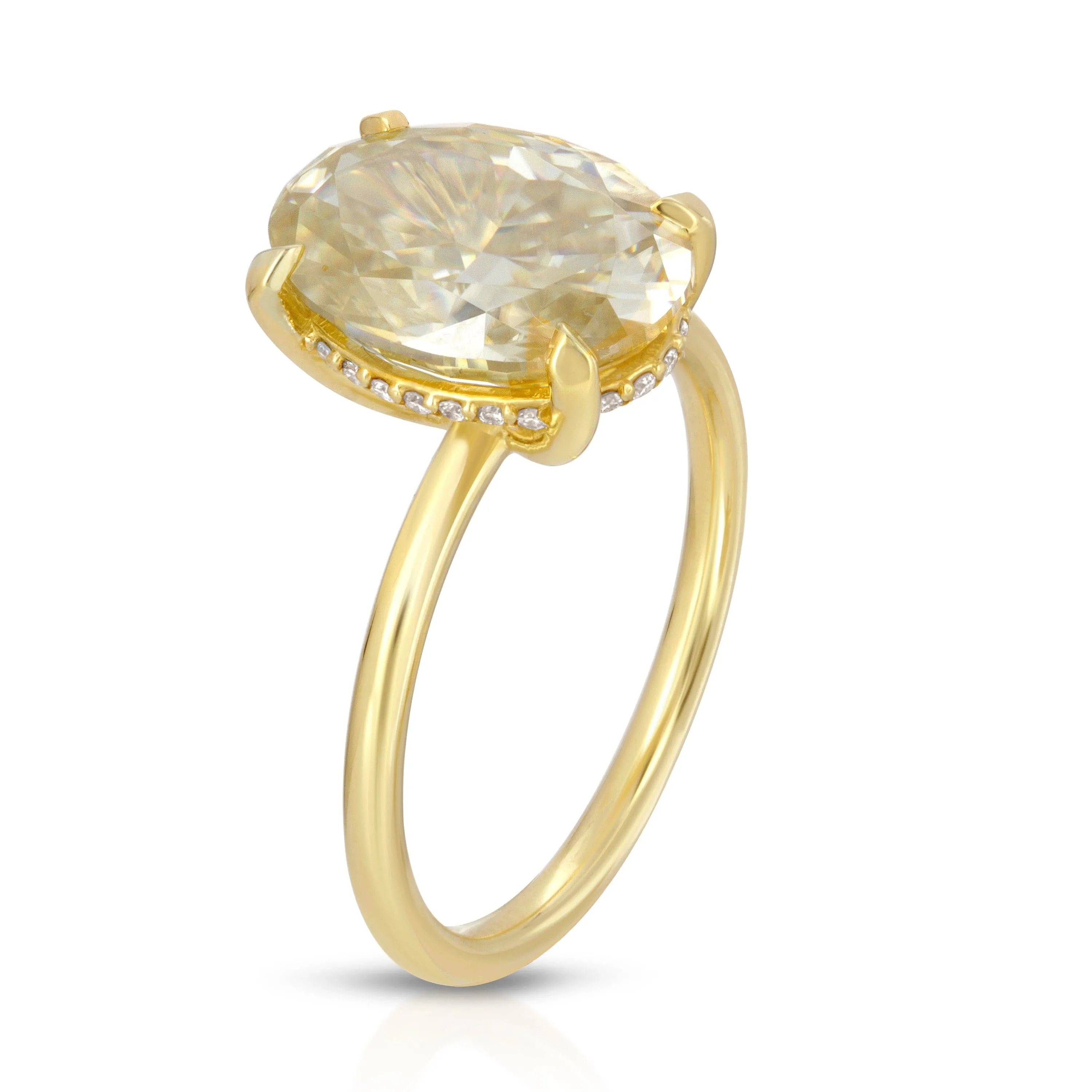 Olivia (4.9ct) Oval Moissanite Engagement Ring