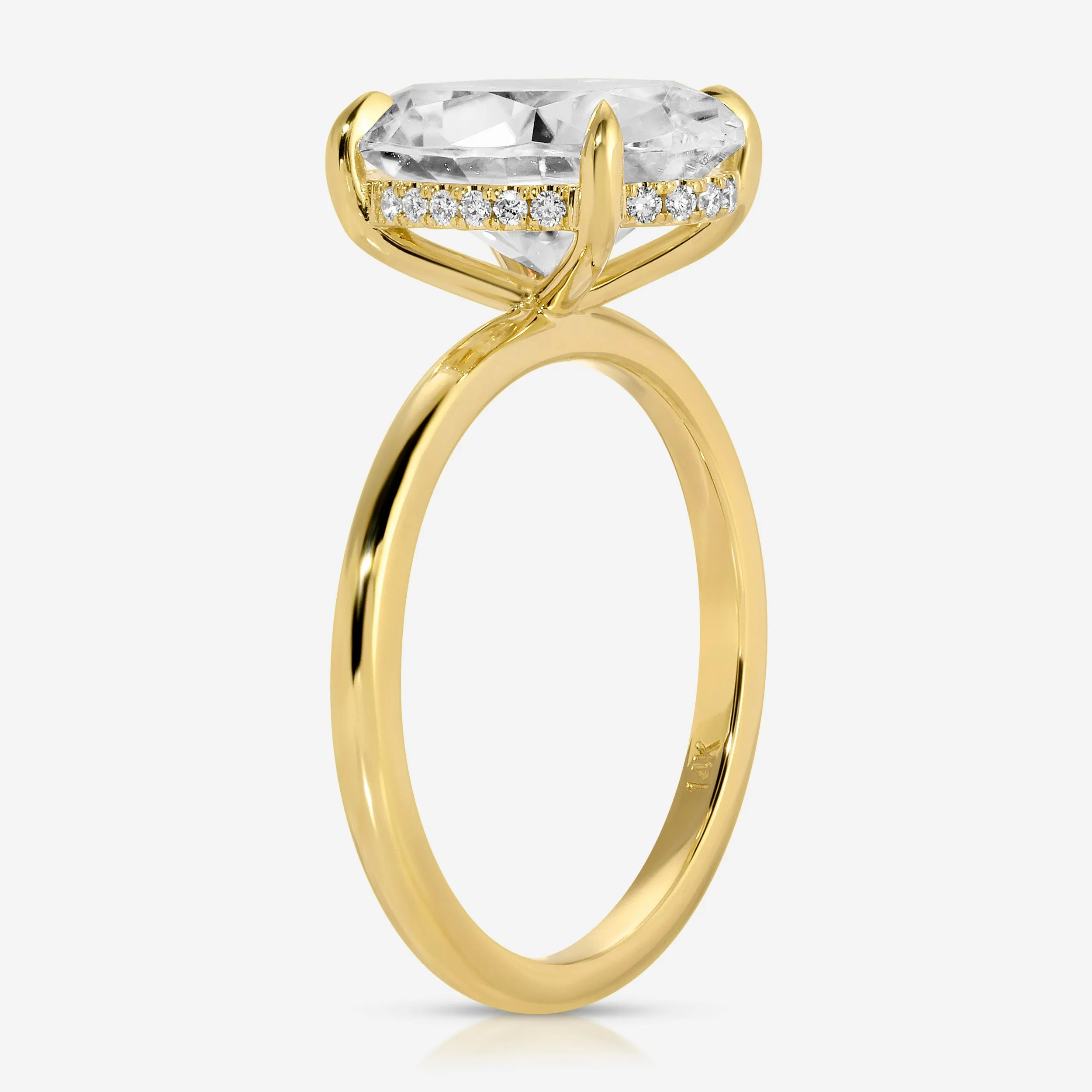 Olivia Flush (5.4ct) Oval Engagement Ring ( ) Hidden Halo