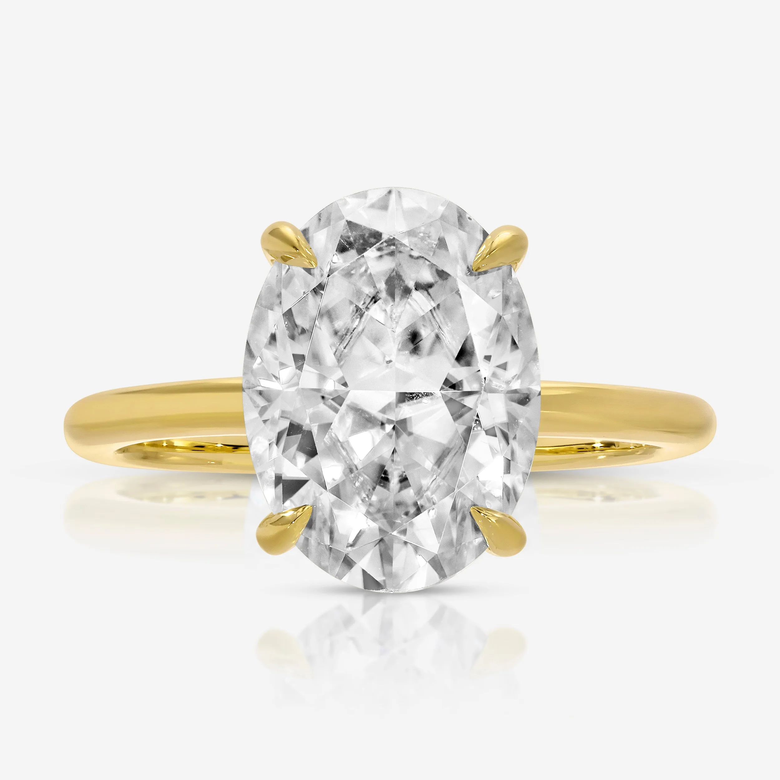 Olivia Flush (5.4ct) Oval Engagement Ring ( ) Hidden Halo