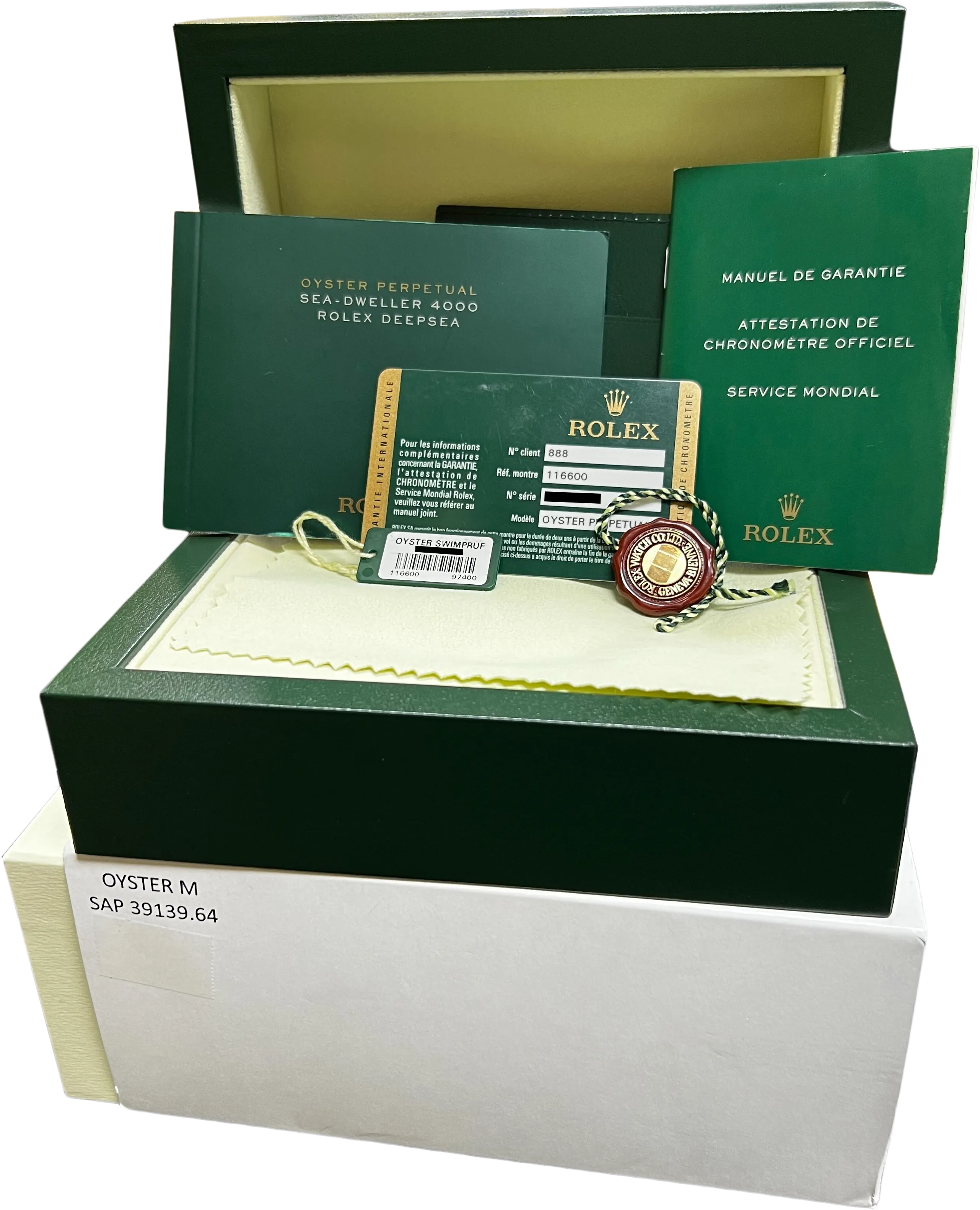 OPEN CARD UNPOLISHED Rolex Sea-Dweller 4000 SD4K Ceramic Steel 116600 40mm Watch