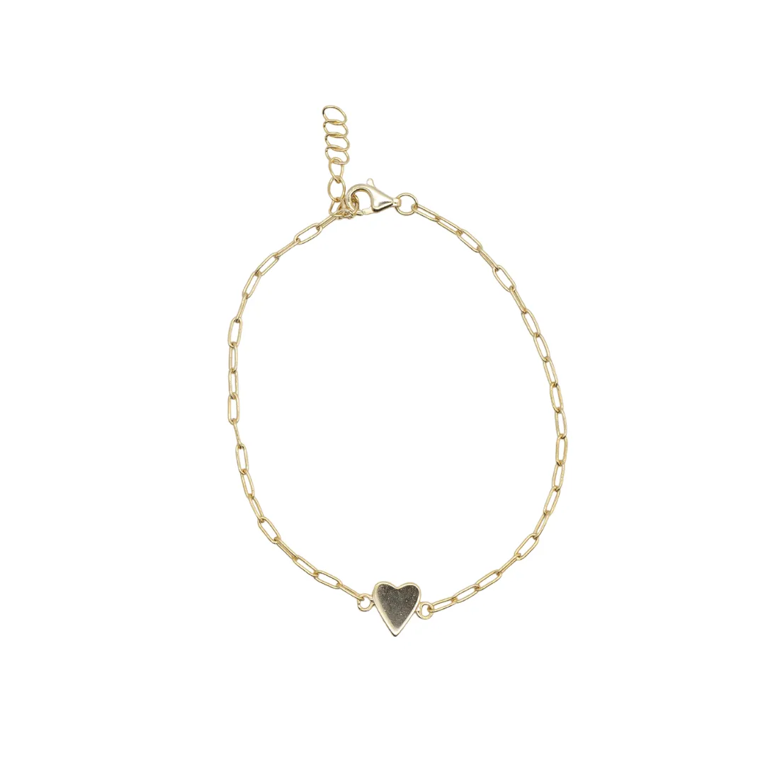 Open Link Heart Bracelet
