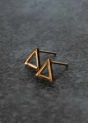Open Triangle Earrings Gold