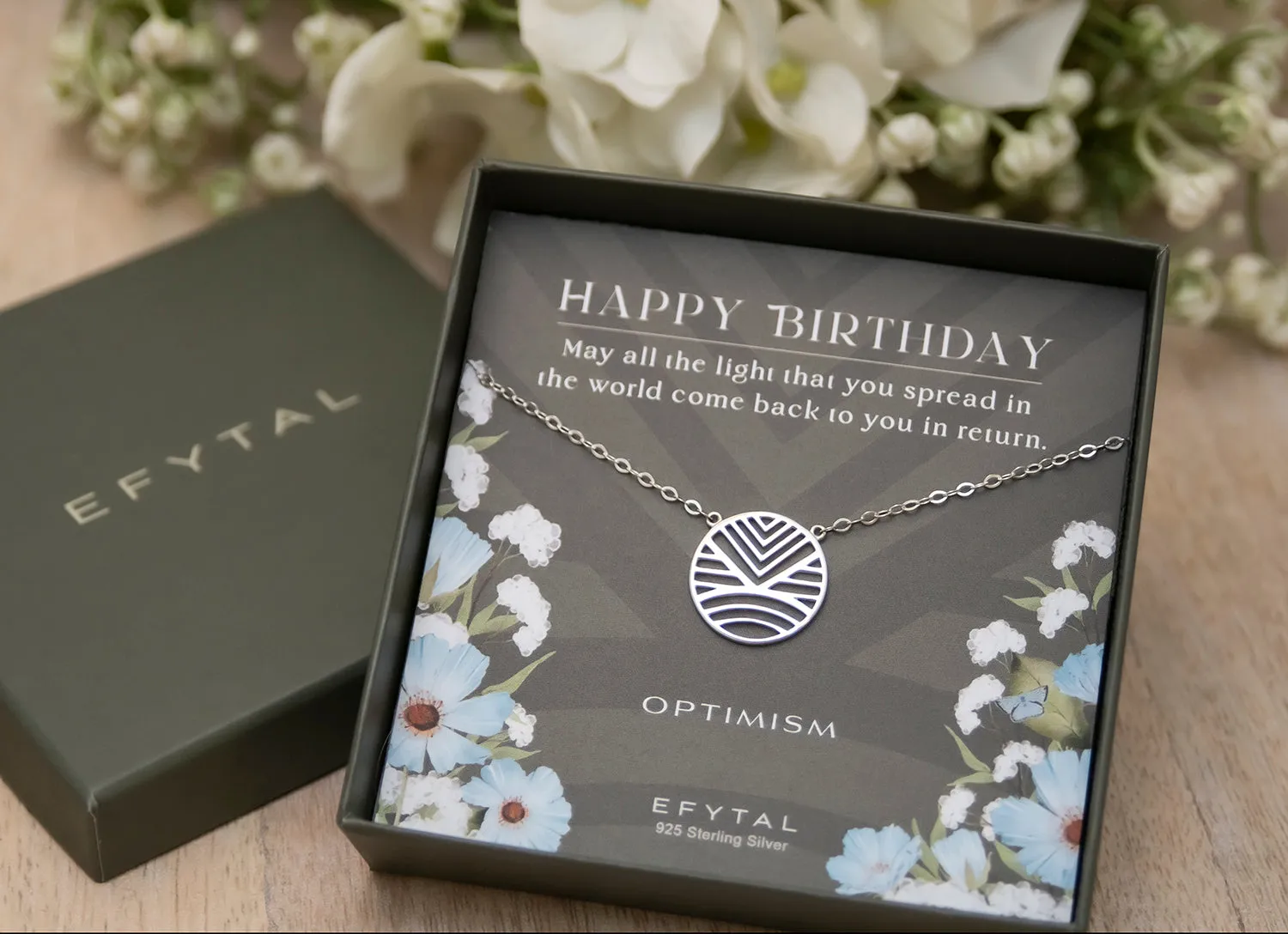 optimism 18mm necklace • happy birthday