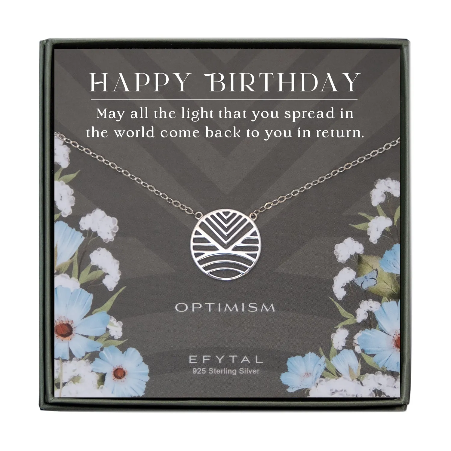 optimism 18mm necklace • happy birthday