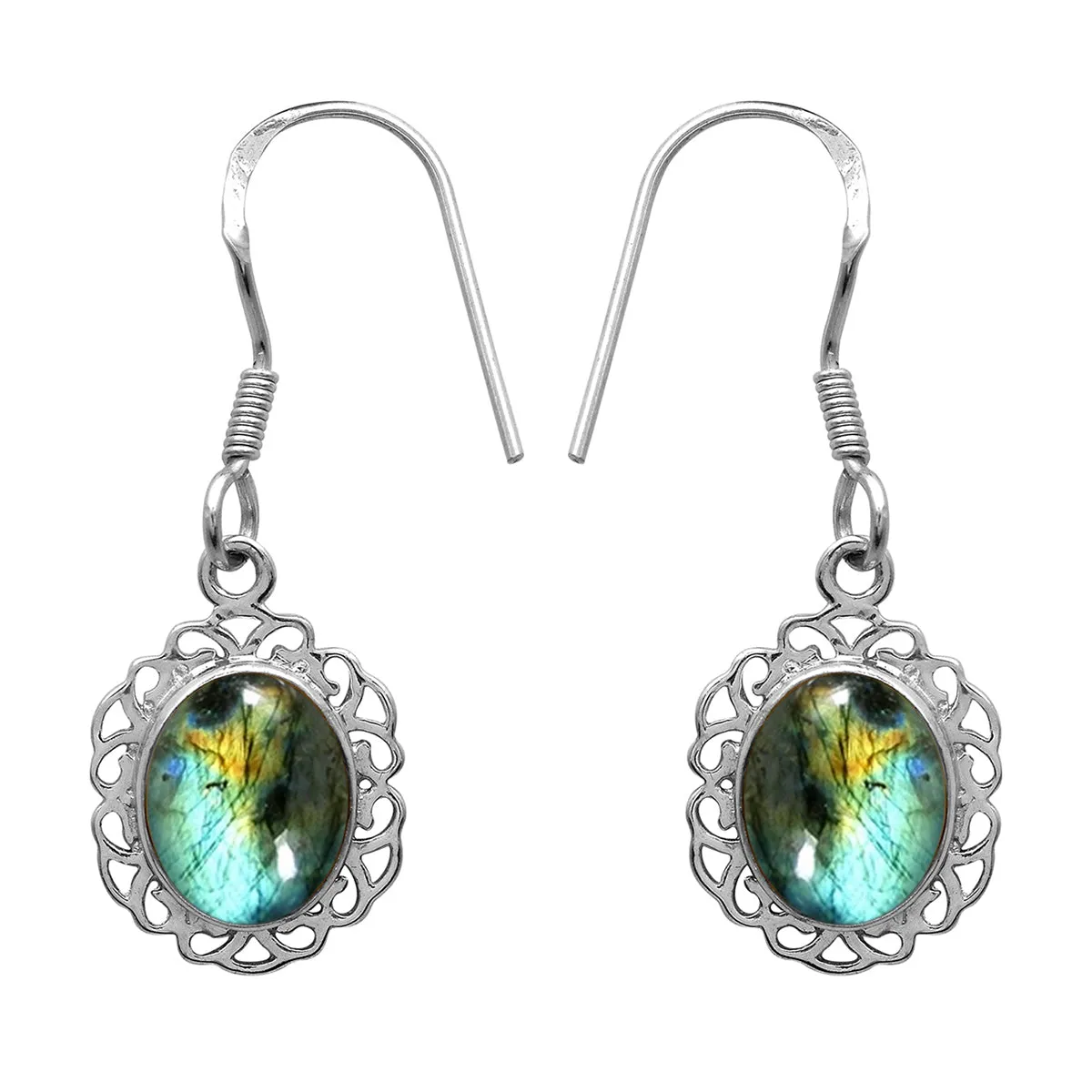 Oval 6X4 MM Multi Choice Gemstone 925 Sterling Silver Earring